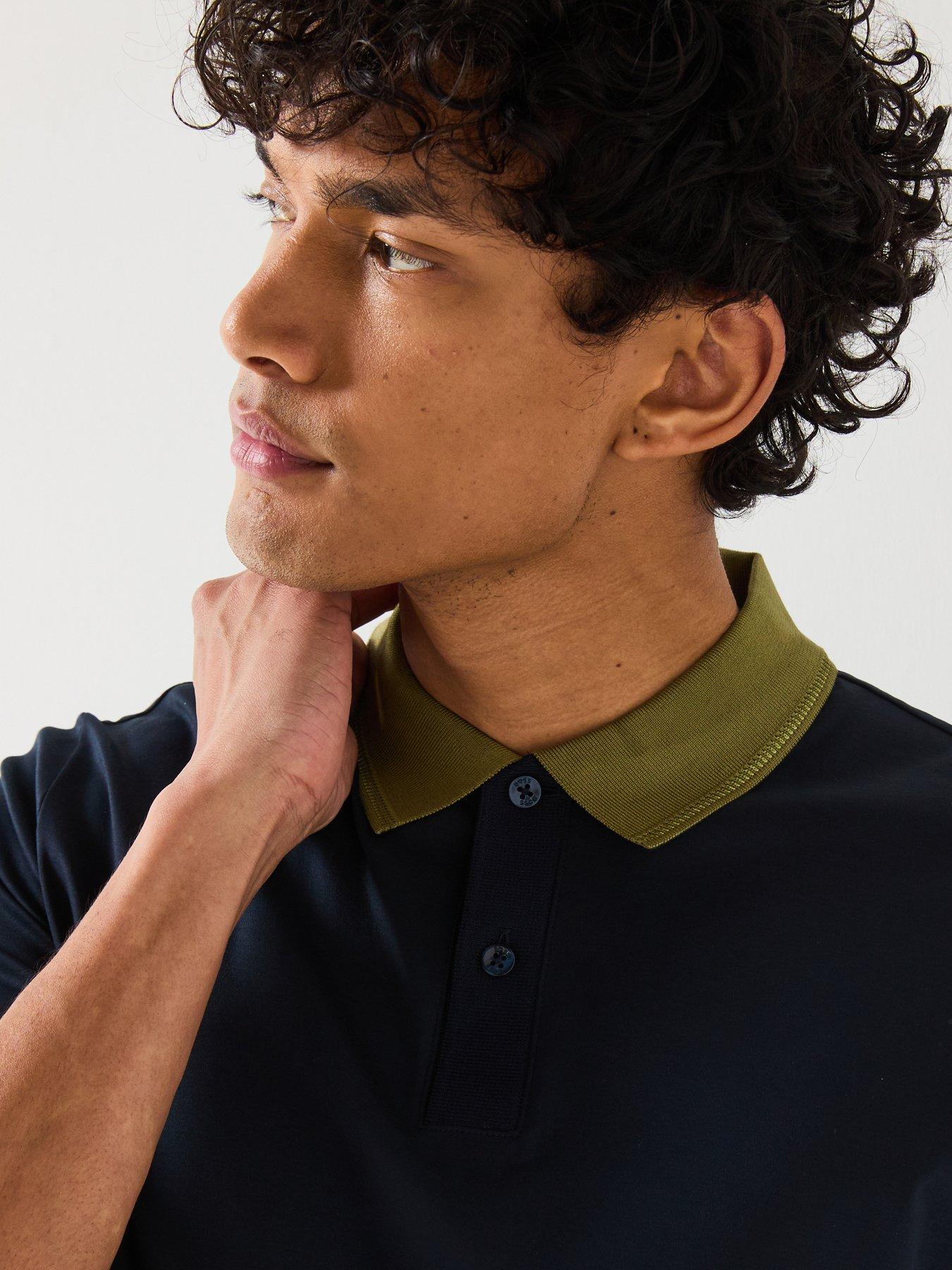  image of boss-h-phillipson-199-contrast-collar-slim-fit-polo-shirt--navy