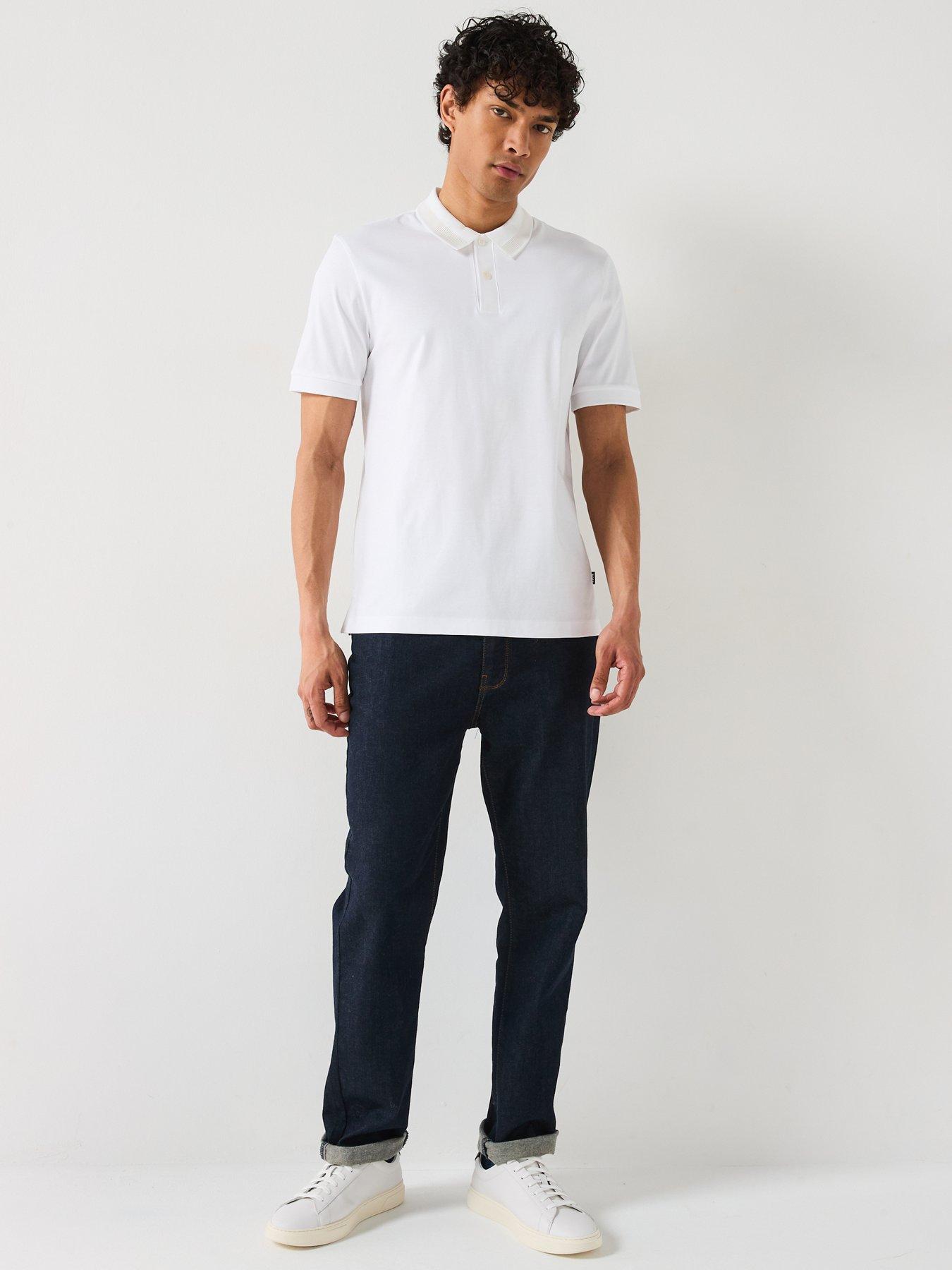  image of boss-h-phillipson-199-contrast-collar-slim-fit-polo-shirt--white