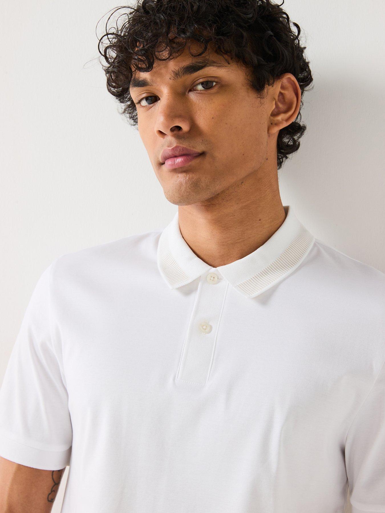  image of boss-h-phillipson-199-contrast-collar-slim-fit-polo-shirt--white