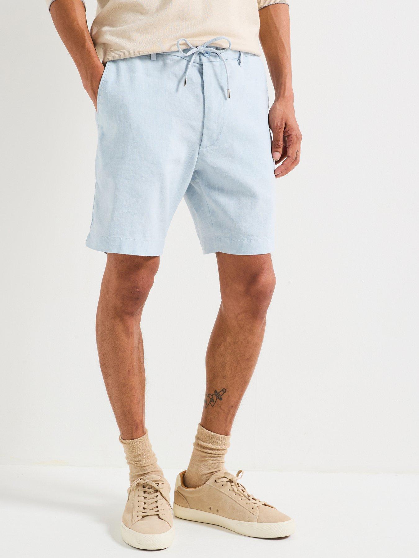 boss-c-kane-regular-fit-drawstring-linen-shorts-light-blue