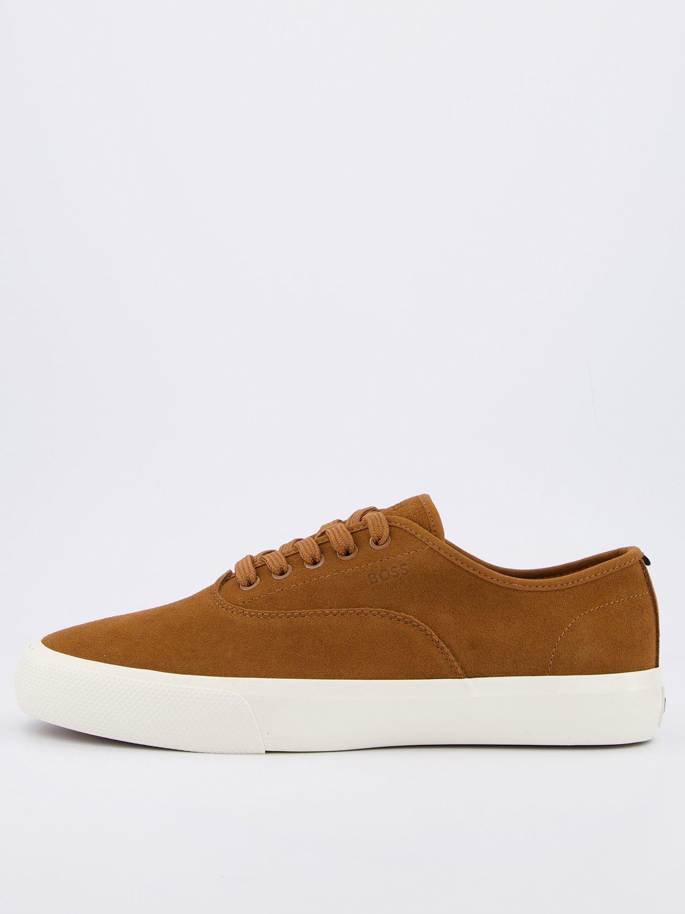  image of boss-aiden-tennis-leather-trainers-brown