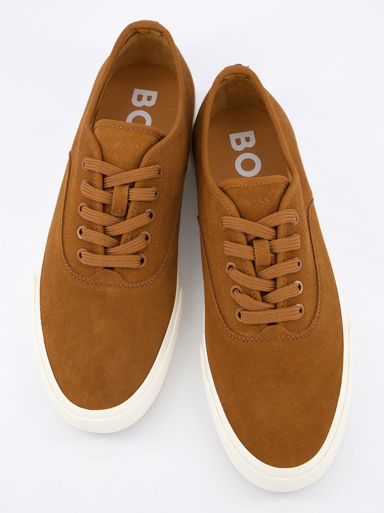  image of boss-aiden-tennis-leather-trainers-brown