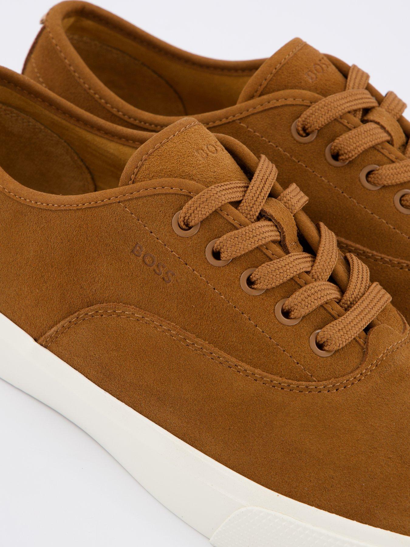  image of boss-aiden-tennis-leather-trainers-brown