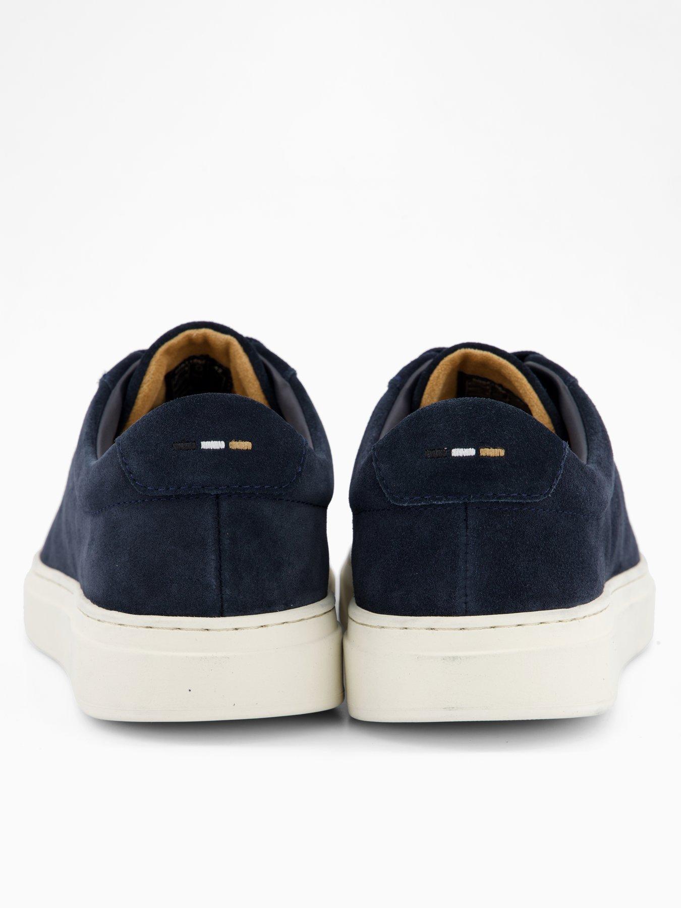  image of boss-kieran-tennis-leather-trainers-dark-blue