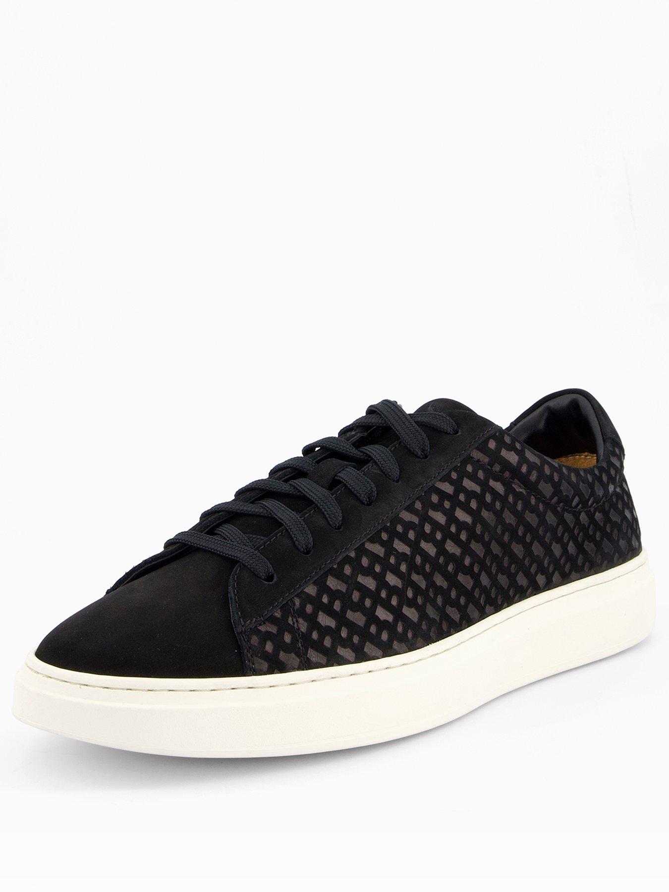 Image 2 of 7 of BOSS Kieran Tennis Leather Trainers - Black