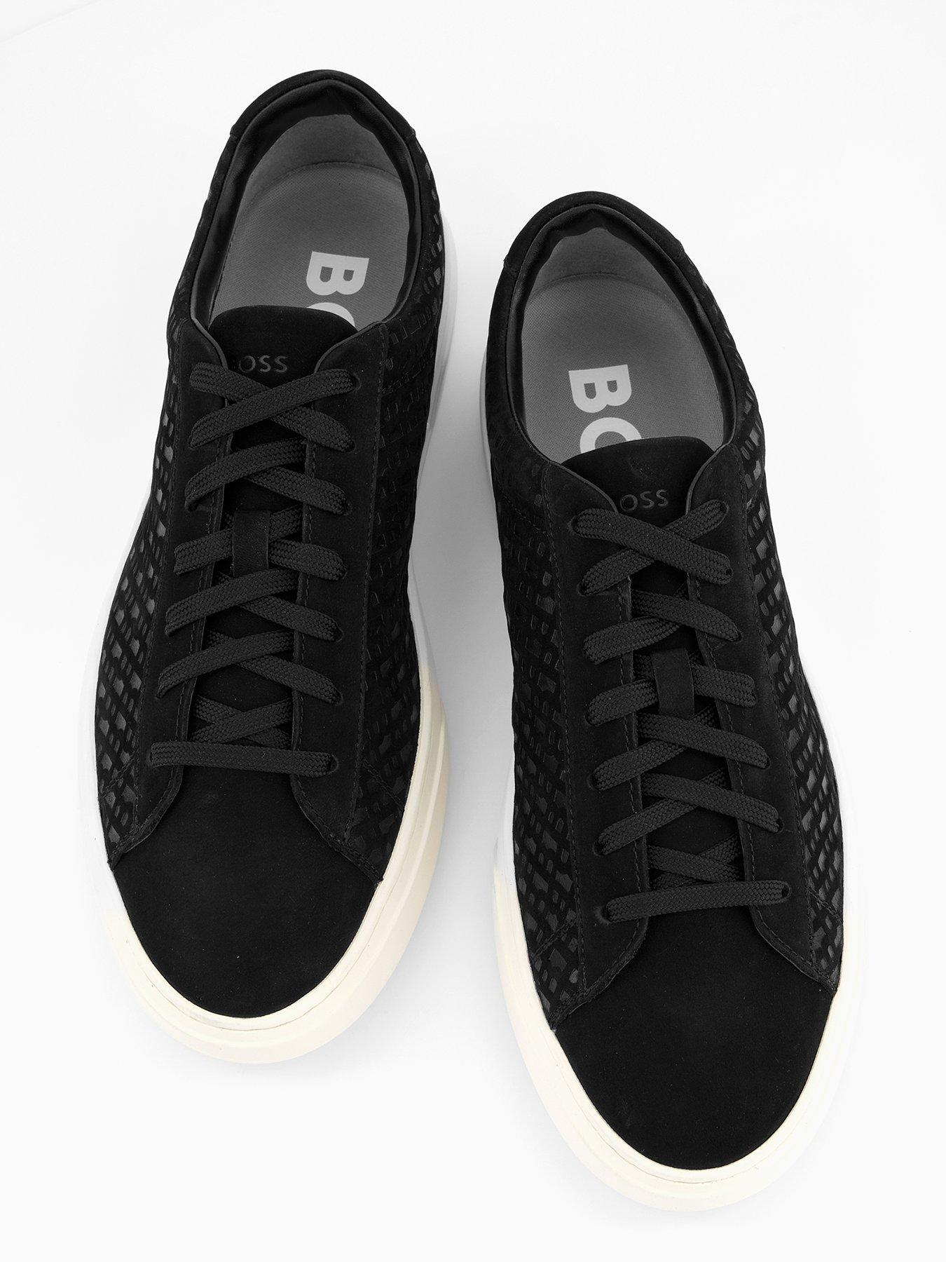 Image 3 of 7 of BOSS Kieran Tennis Leather Trainers - Black