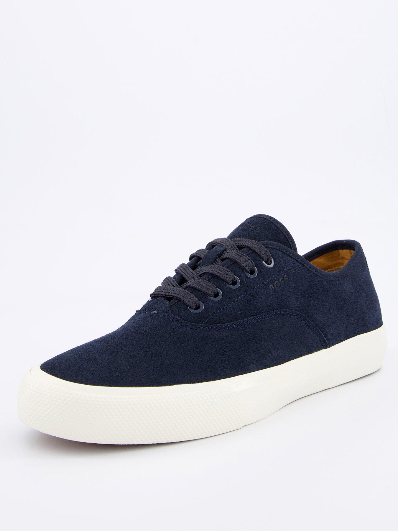  image of boss-aiden-tennis-leather-trainers-dark-blue