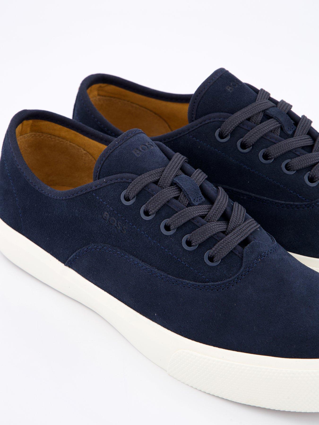  image of boss-aiden-tennis-leather-trainers-dark-blue
