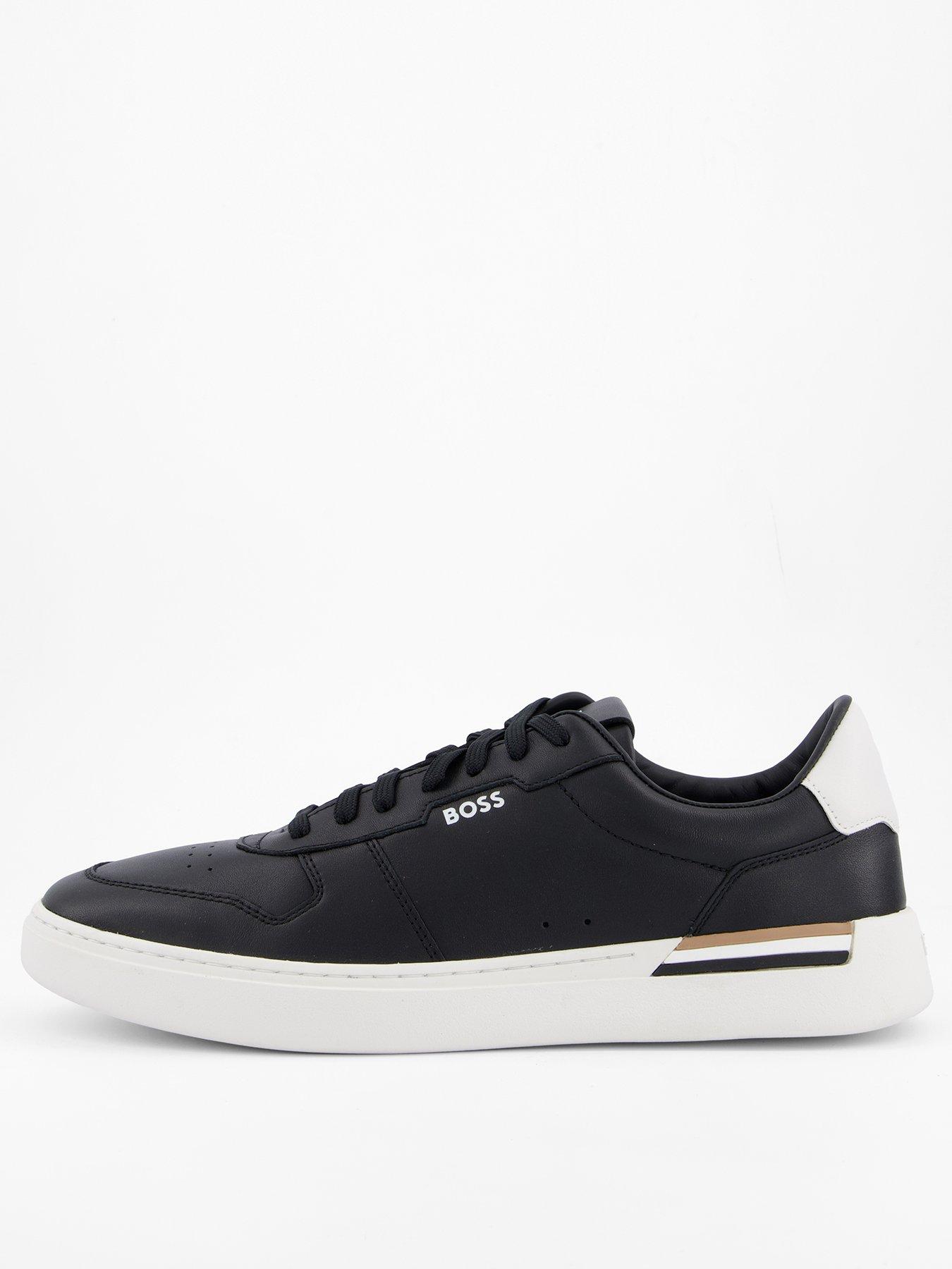 BOSS Clint Tennis Leather Trainers - Black