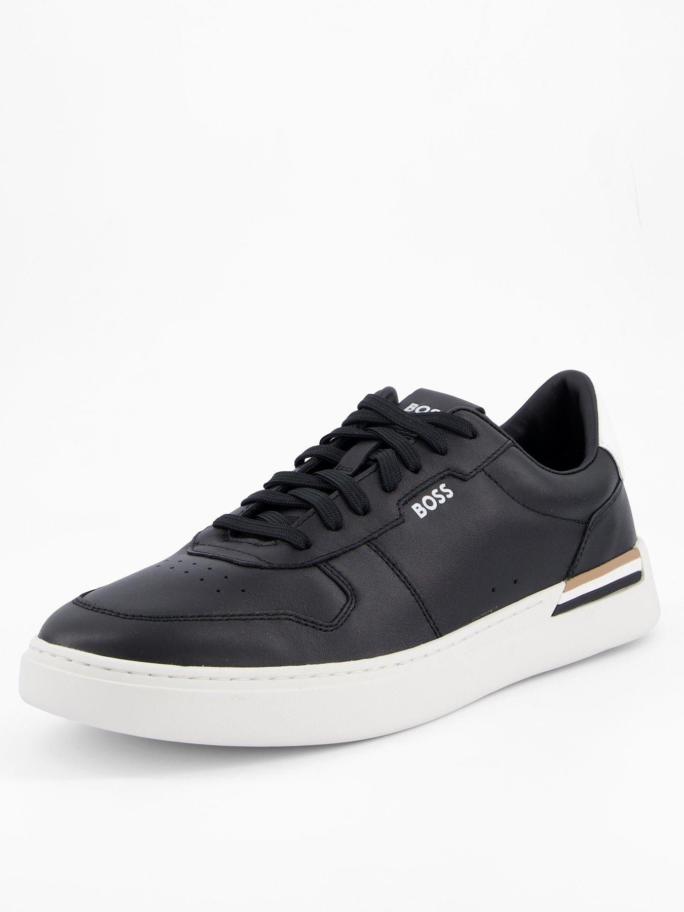 Image 2 of 7 of BOSS Clint Tennis Leather Trainers - Black
