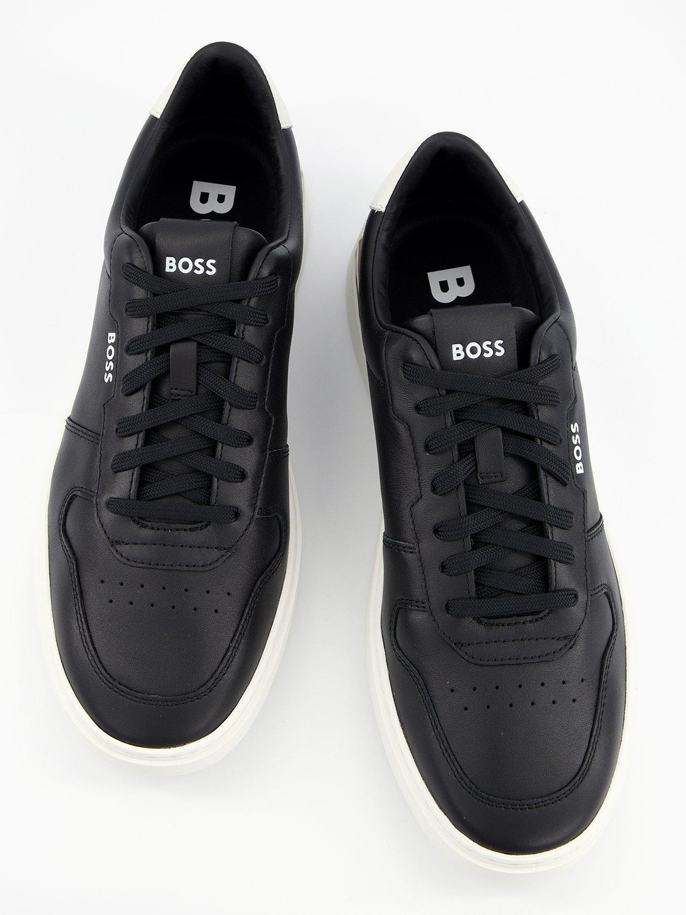 Image 3 of 7 of BOSS Clint Tennis Leather Trainers - Black