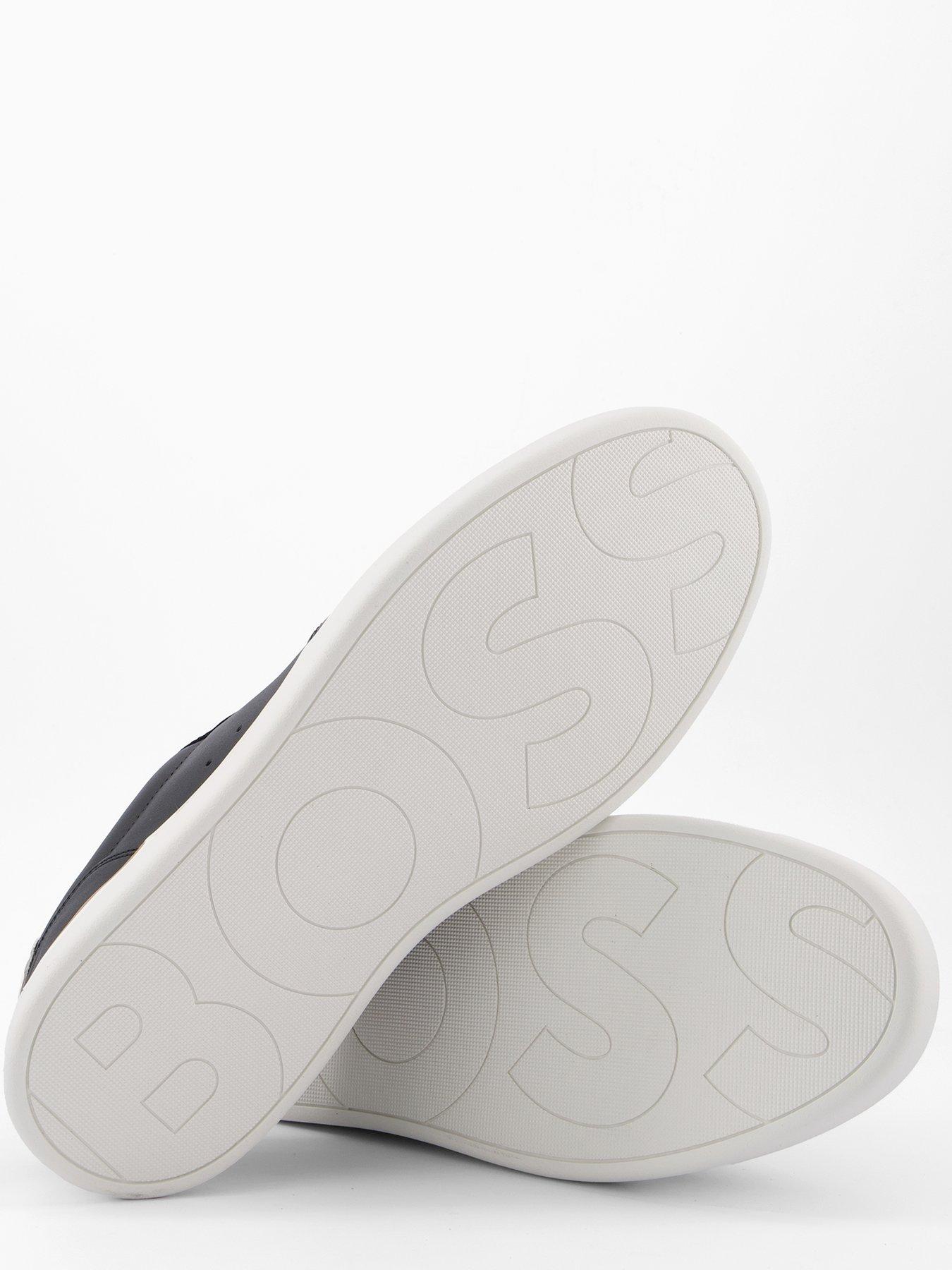 Image 4 of 7 of BOSS Clint Tennis Leather Trainers - Black