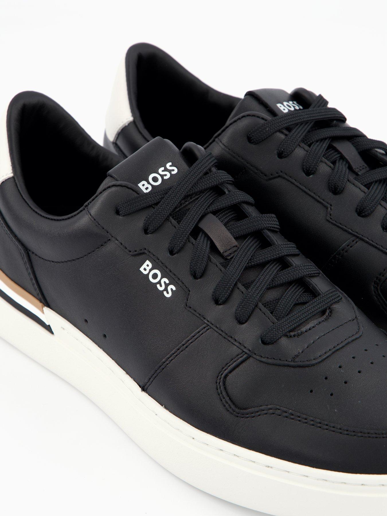 Image 5 of 7 of BOSS Clint Tennis Leather Trainers - Black