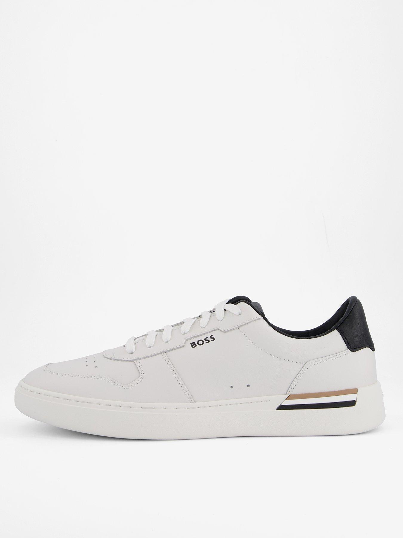 BOSS Clint Tennis Leather Trainers - White