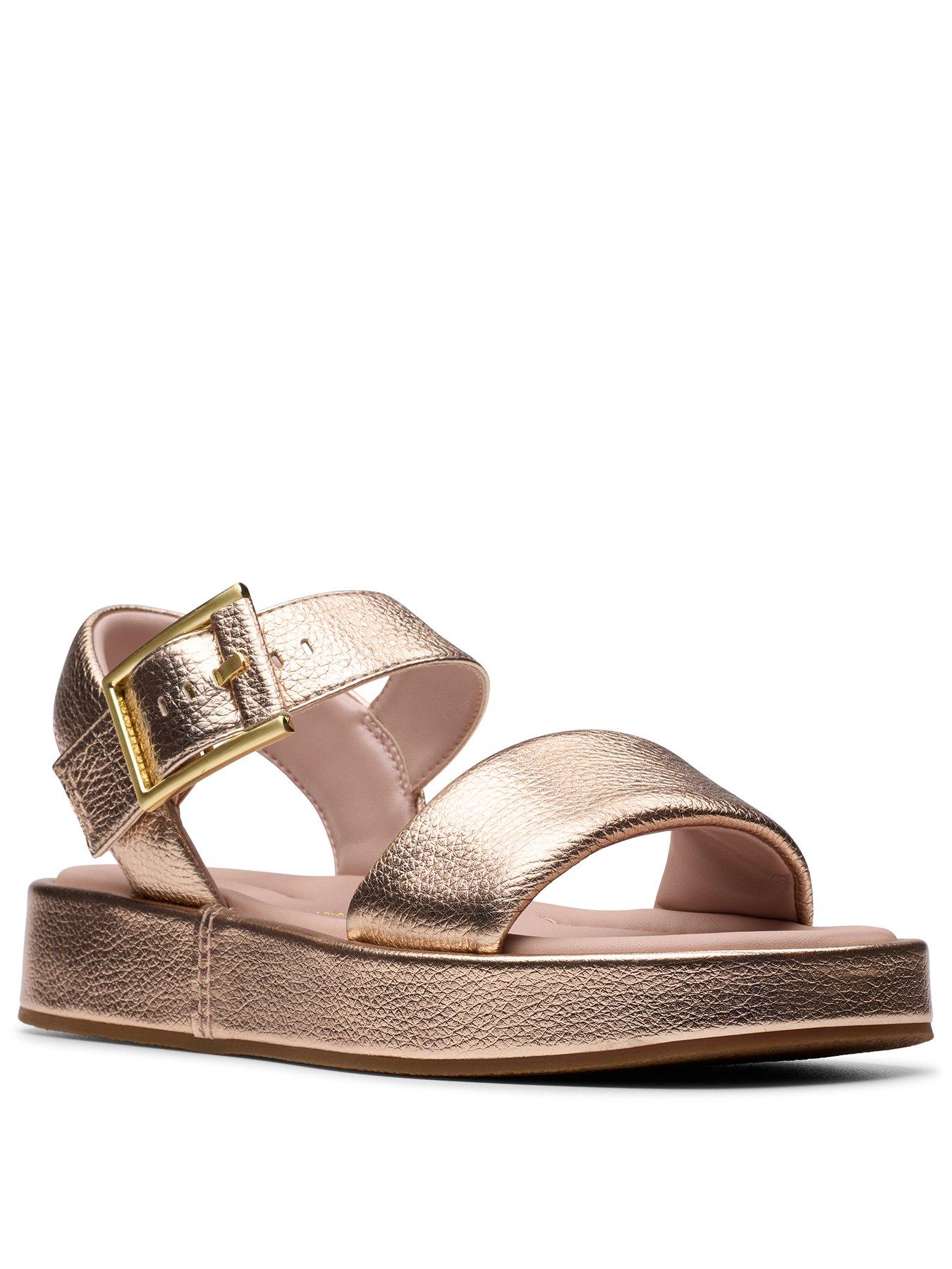 Image 2 of 7 of Clarks Alda Strap Sandals - Gold