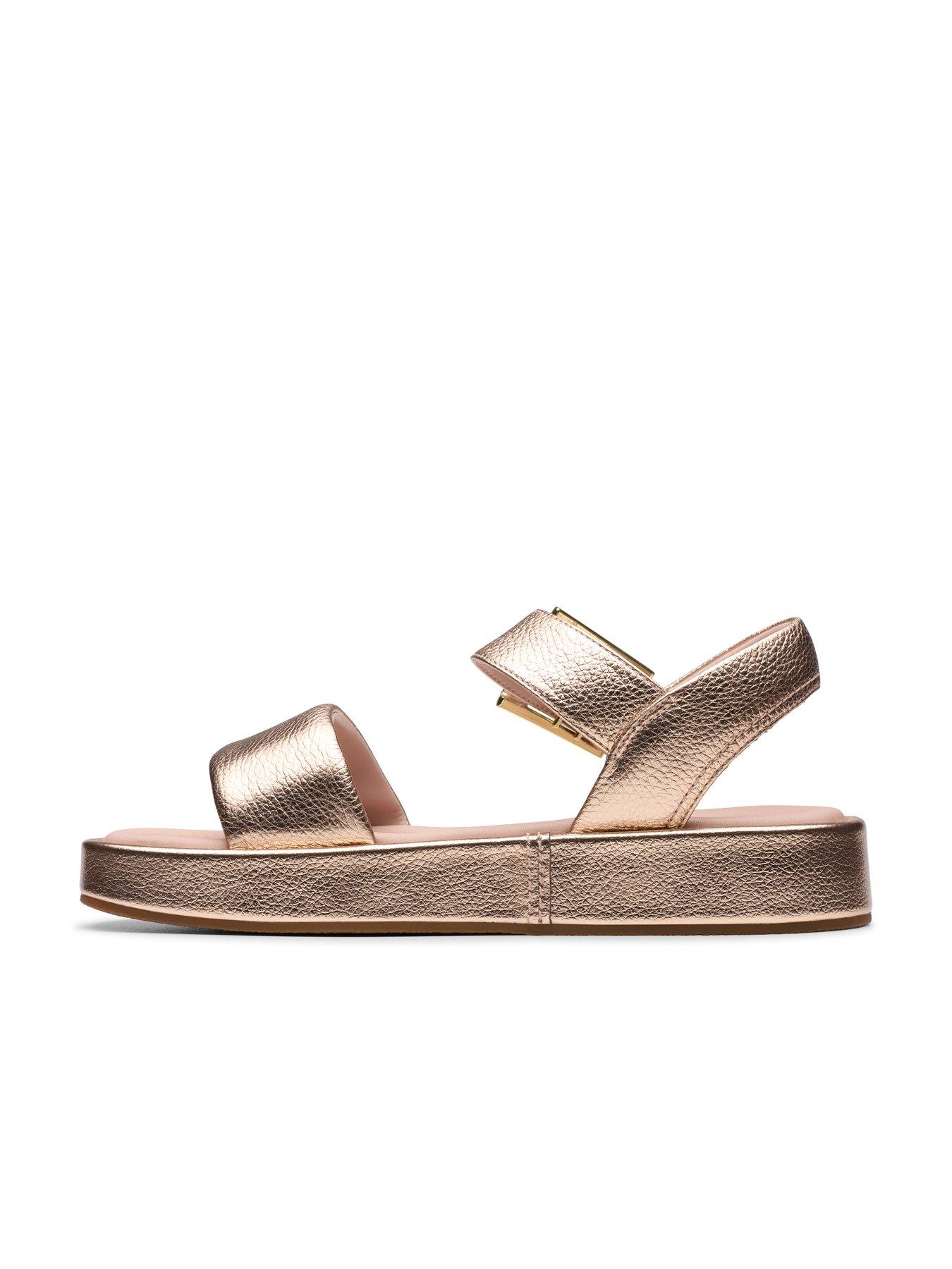 Image 6 of 7 of Clarks Alda Strap Sandals - Gold