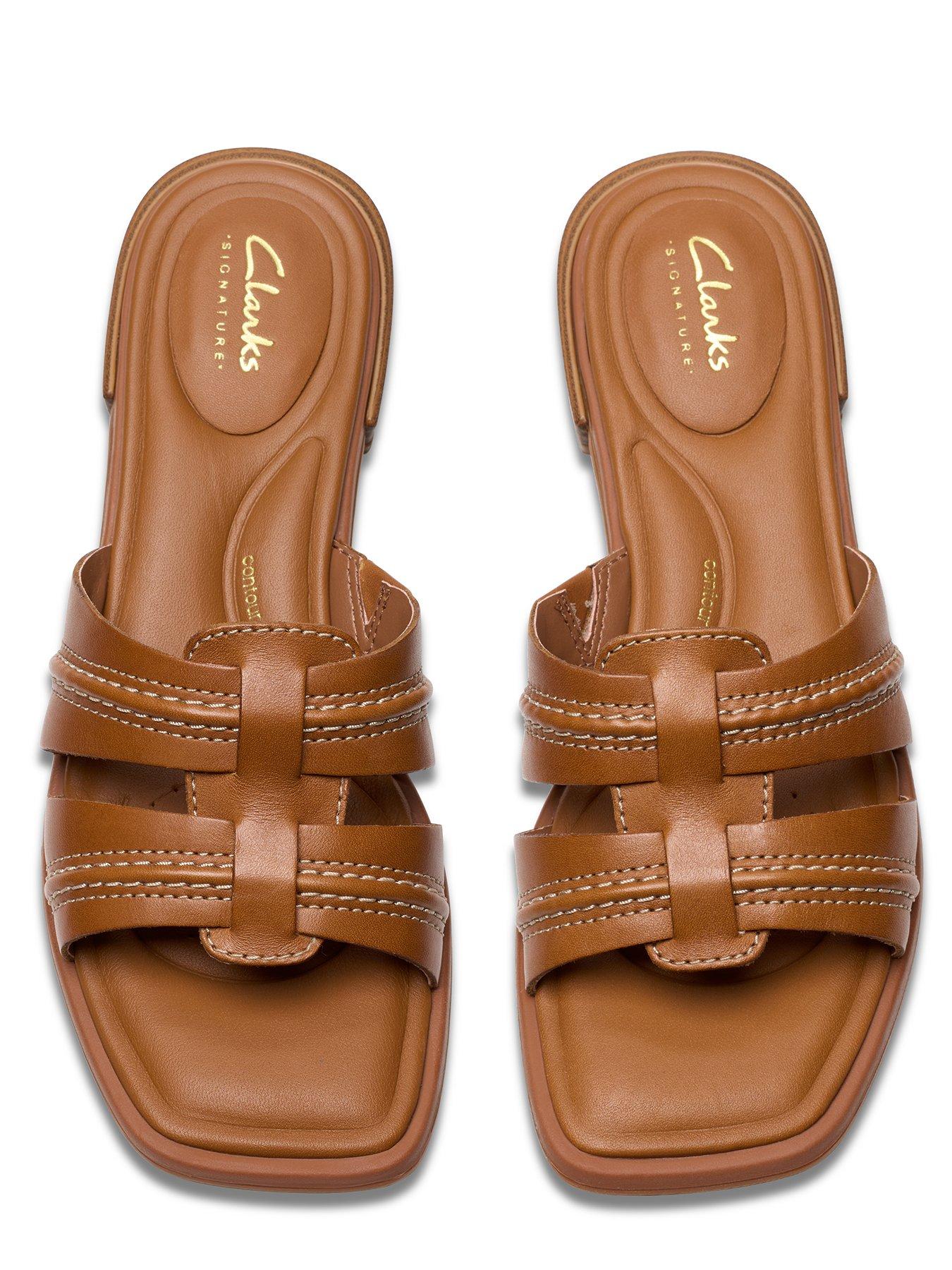  image of clarks-ariany-leather-mule-sandal-brown