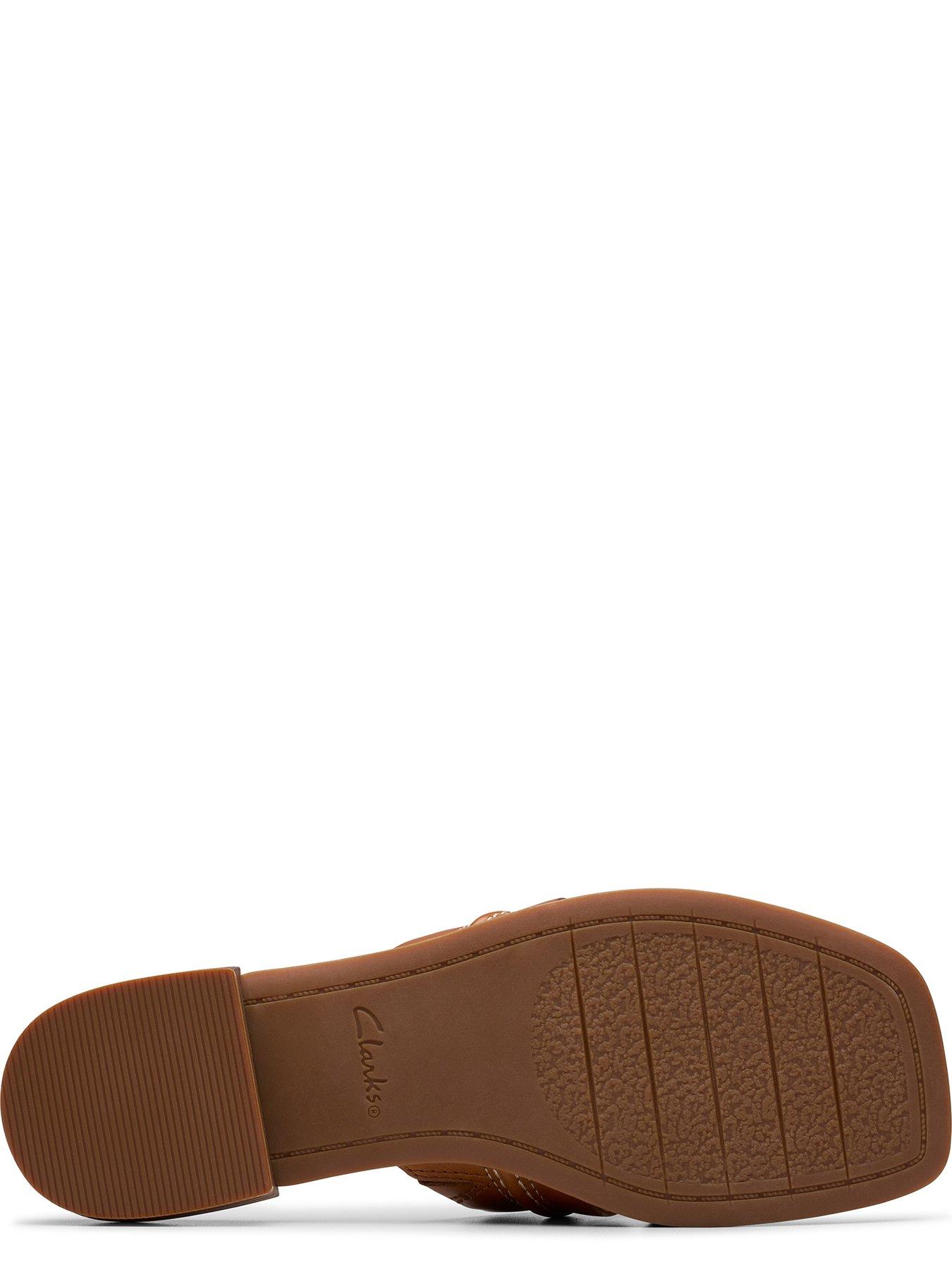  image of clarks-ariany-leather-mule-sandal-brown