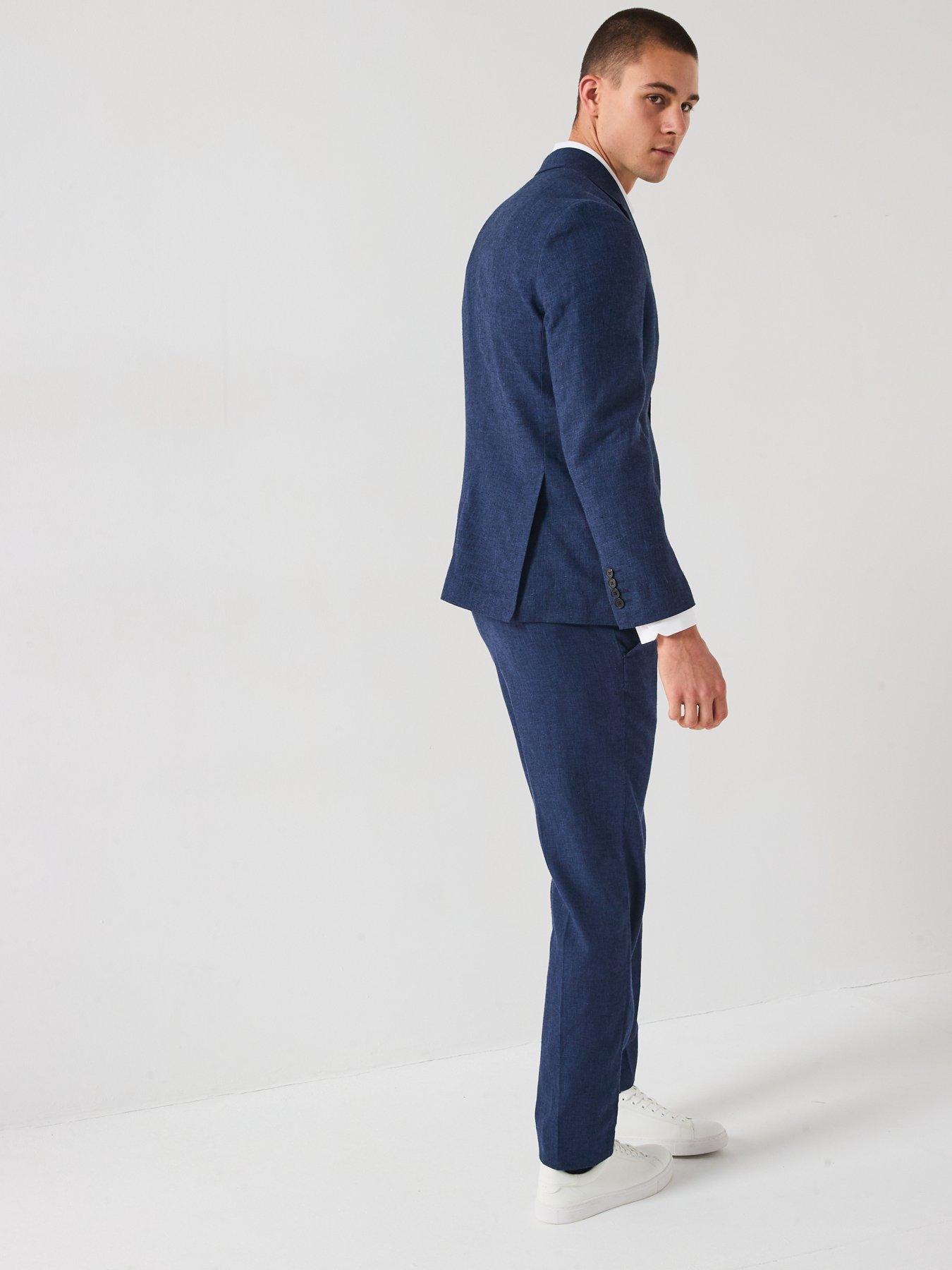 Image 2 of 6 of Selected Homme Regular Fit Malik Linen Blazer - Navy