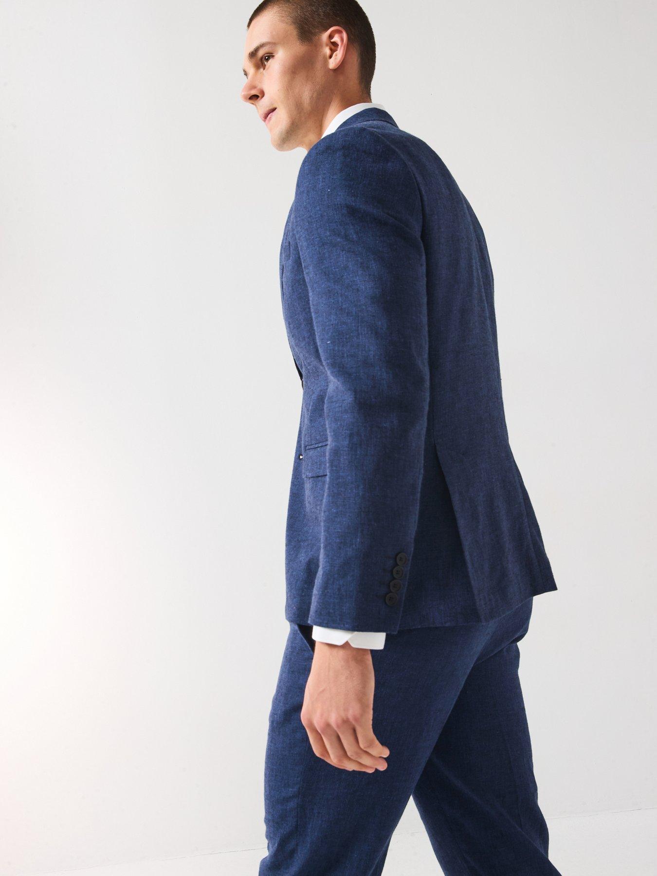 Image 5 of 6 of Selected Homme Regular Fit Malik Linen Blazer - Navy