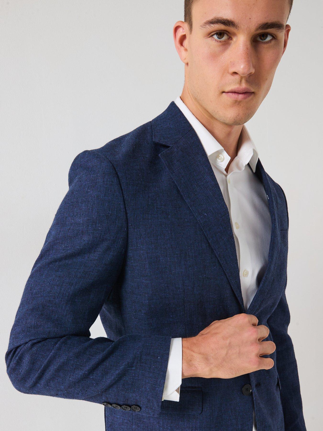 Image 6 of 6 of Selected Homme Regular Fit Malik Linen Blazer - Navy