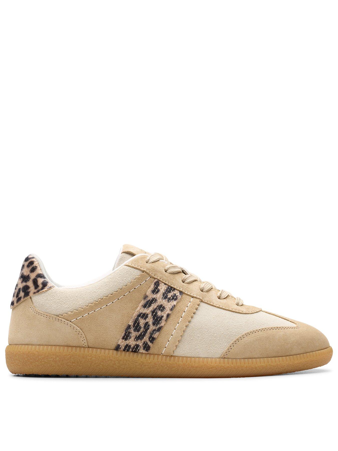  image of clarks-stara-walk-suede-trainers-sandleopard