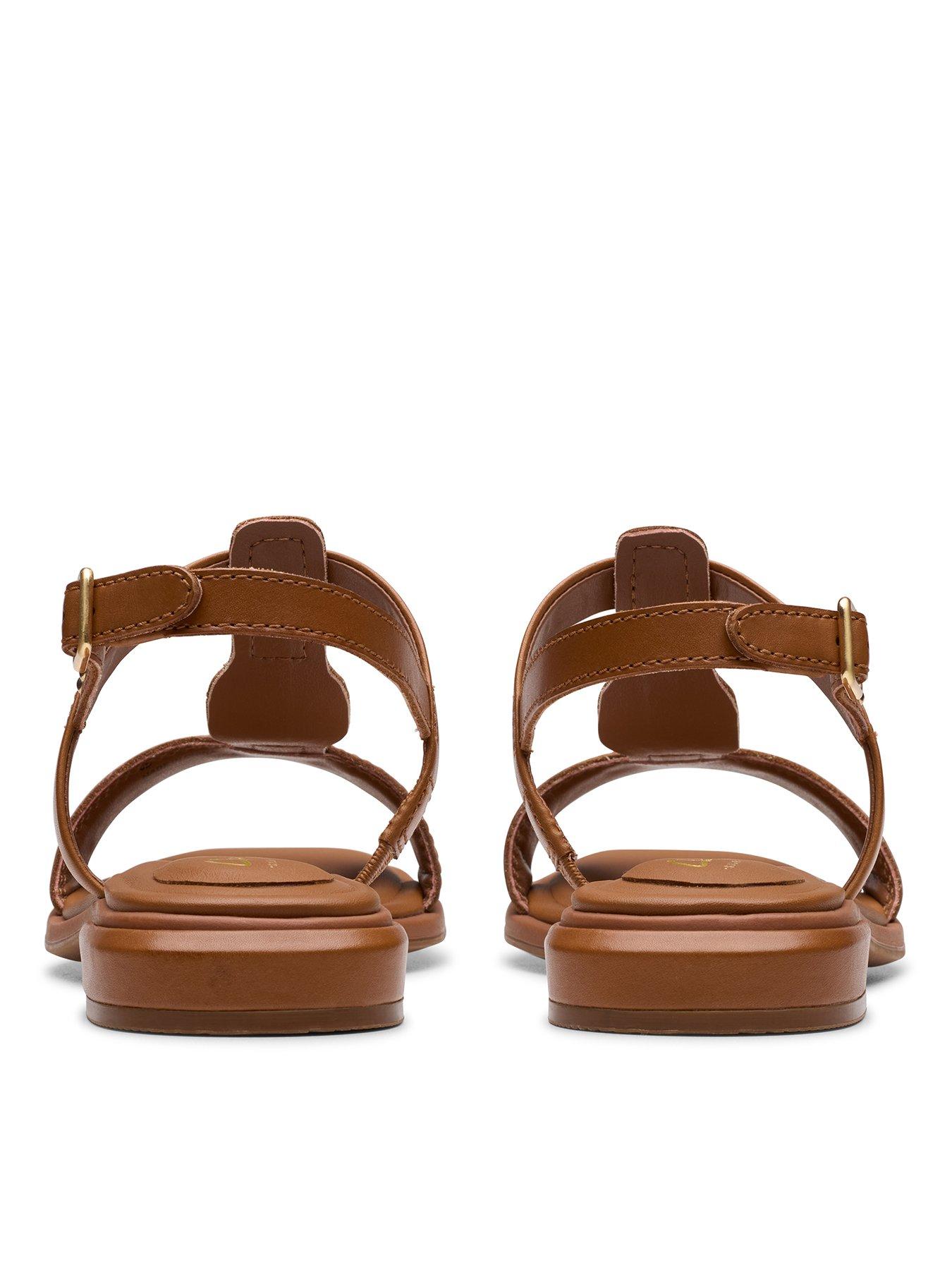  image of clarks-ariany-sling-leather-flat-sandal-tan