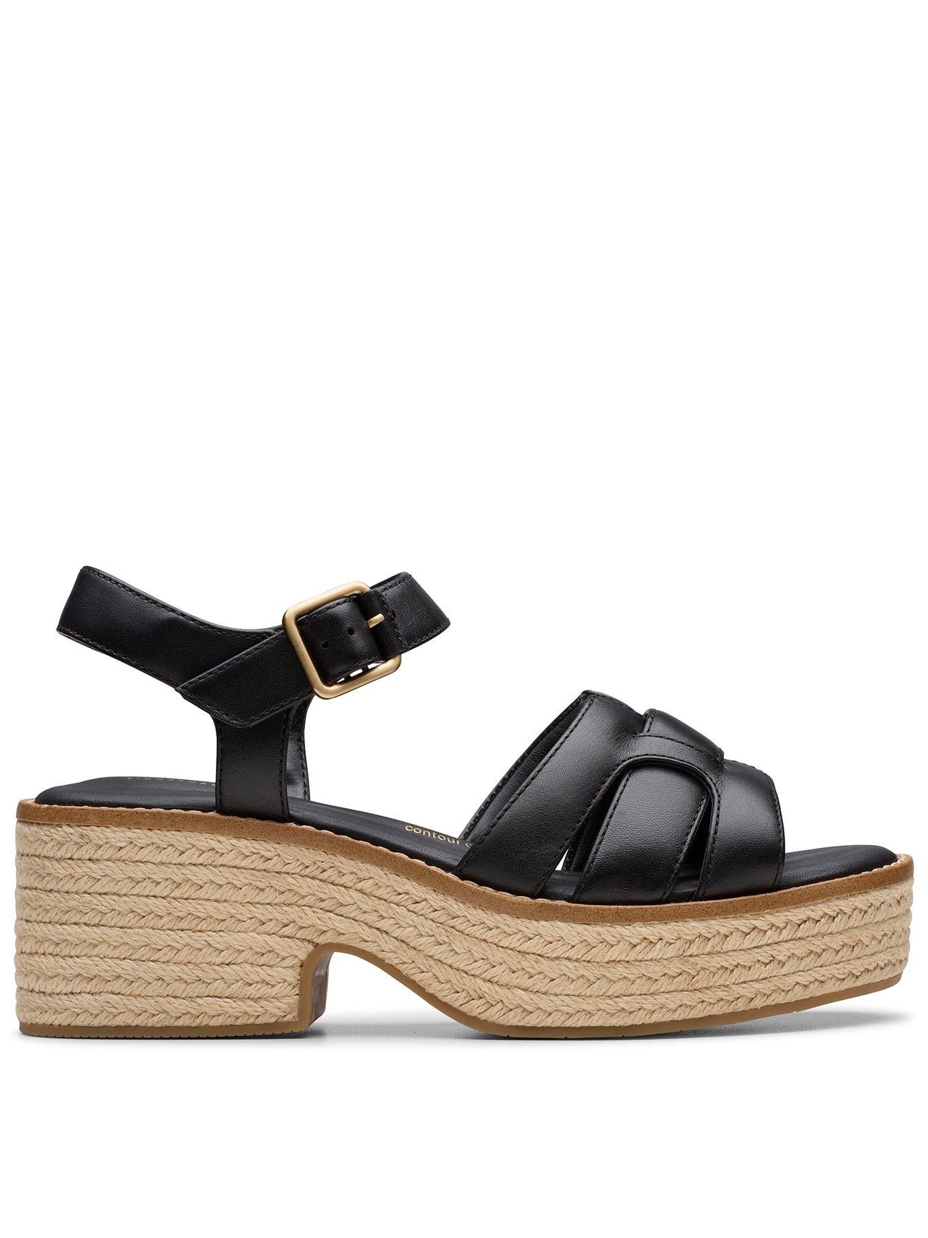 clarks-coledale-strap-leather-platform-wedge-heel-black