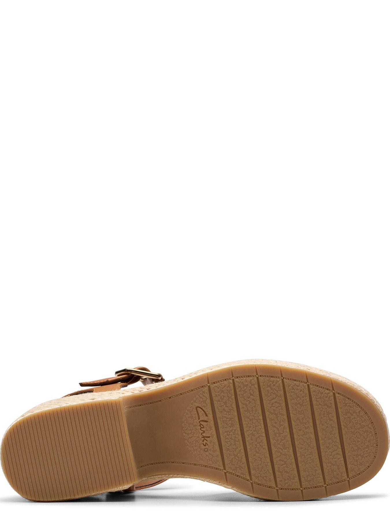 Image 5 of 7 of Clarks Coledale Strap Leather Platform Wedge Heel - Tan