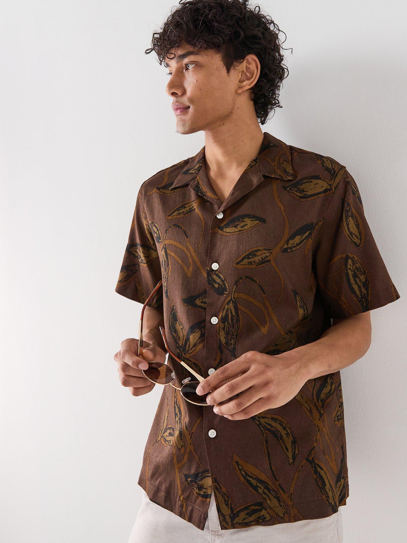 Selected Homme Noa Short Sleeve Resort Shirt - Dark Brown