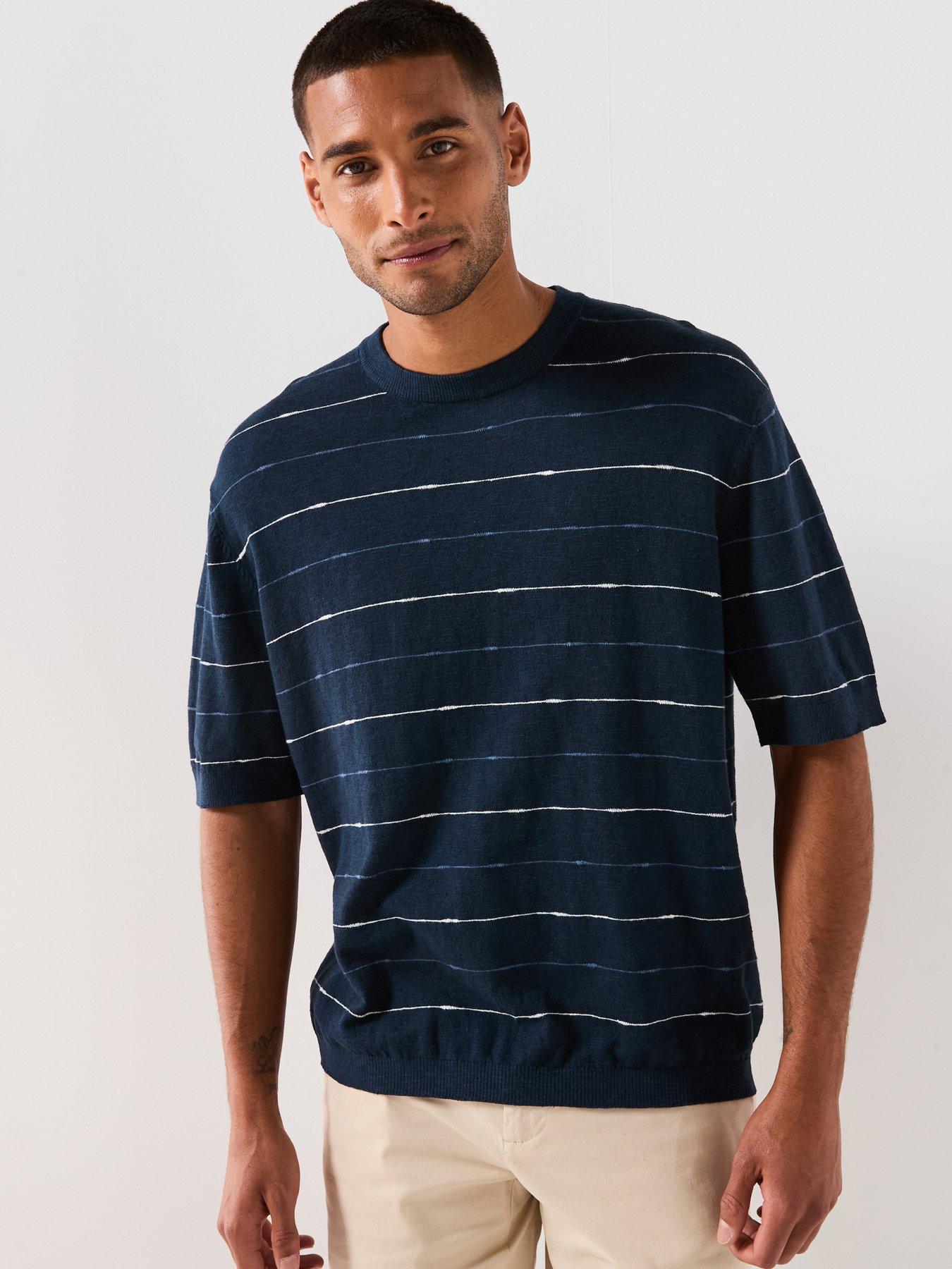 Selected Homme Short Sleeve Knitted T-Shirt - Sky Captain Egret / Oceana