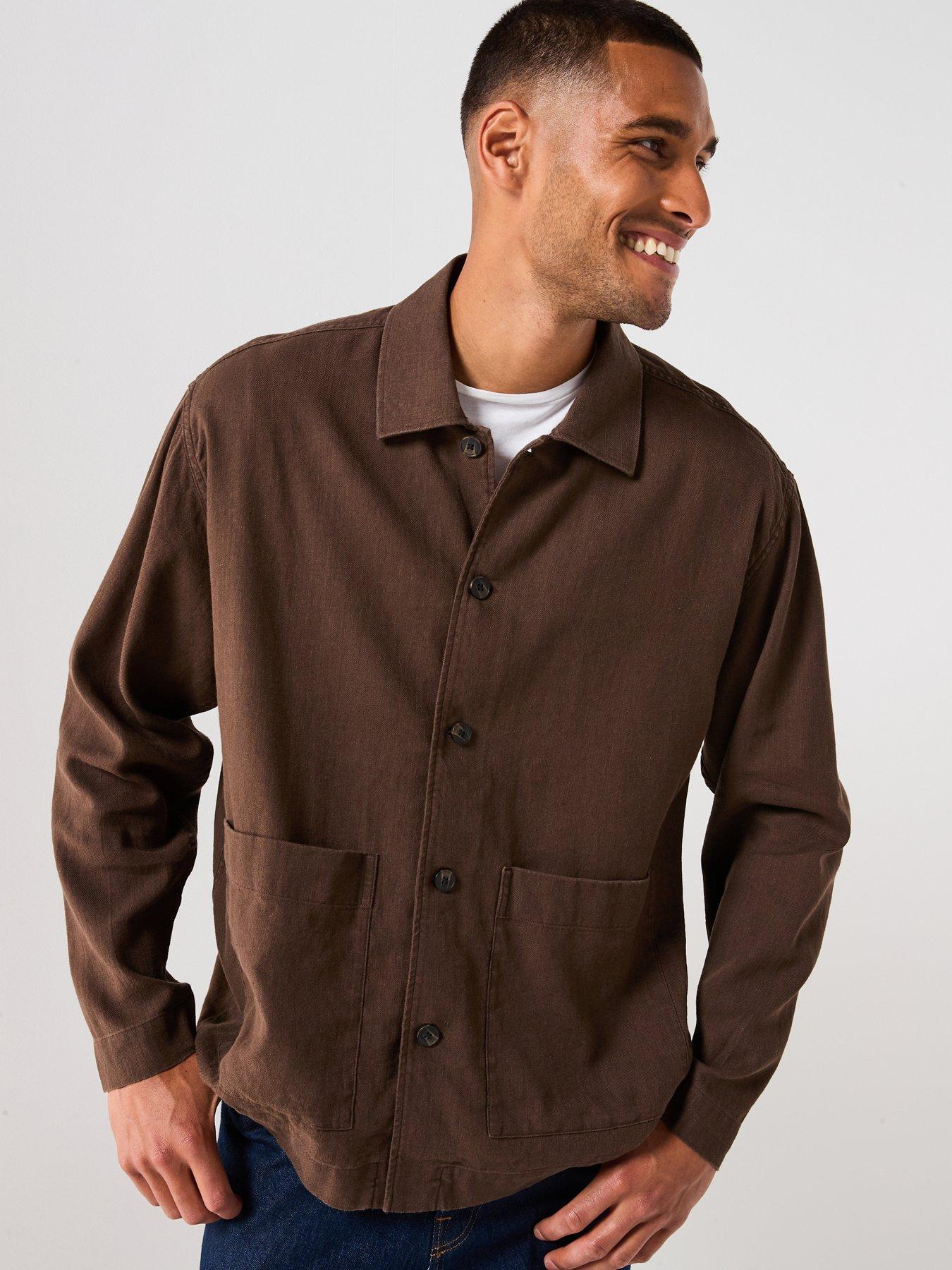 Image 1 of 5 of Selected Homme Tony Relaxed Fit Formal Overshirt - Demitasse