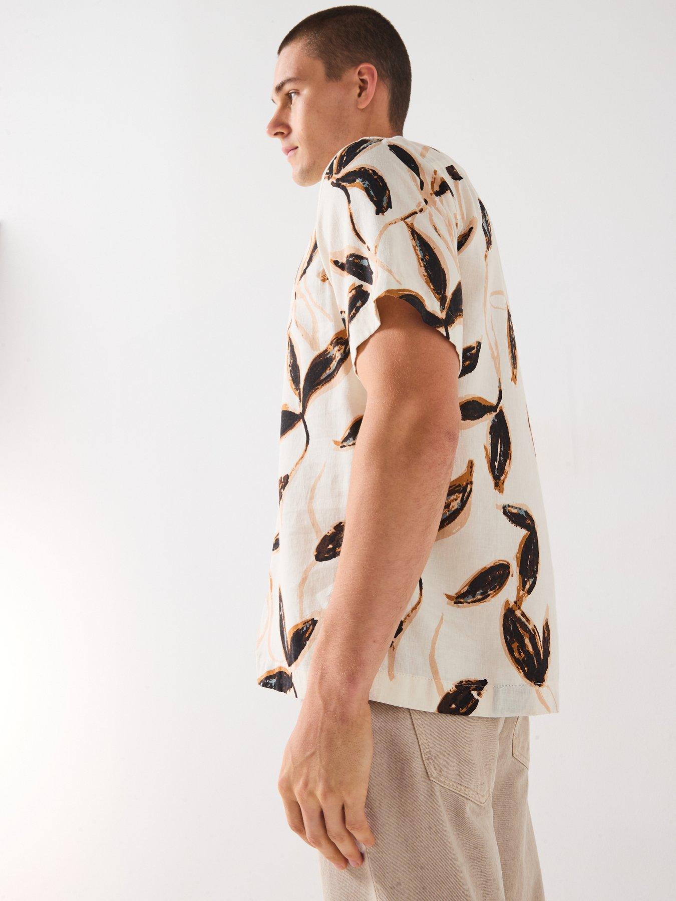 Image 5 of 6 of Selected Homme Noa Short Sleeve Resort Shirt - Beige