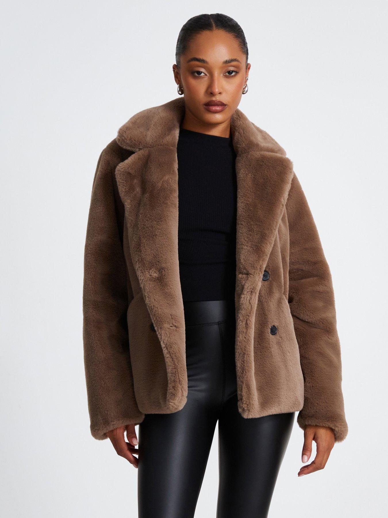 Brown Faux Fur Jacket