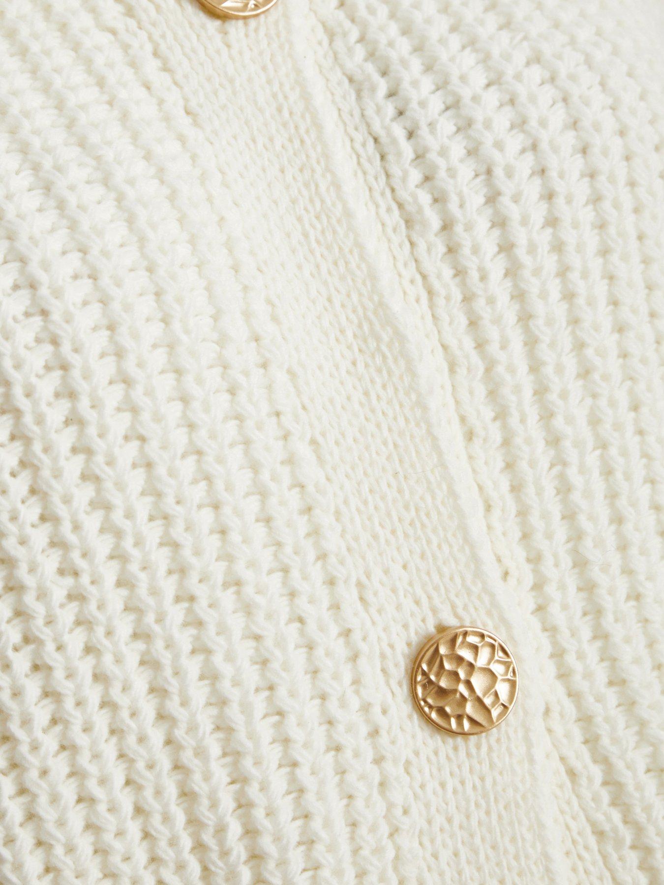 Quiz Beige Knit Sleeveless Cardigan | Littlewoods