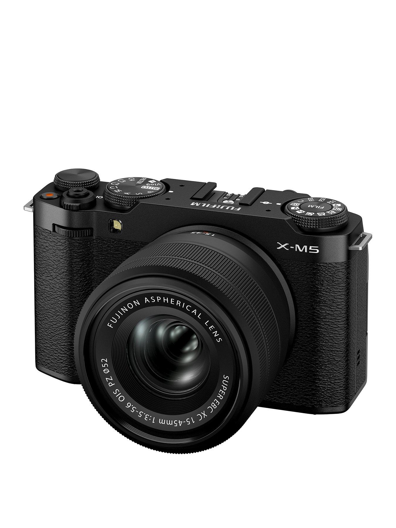  image of fujifilm-x-m5-camera-kit-inc-xc-15-45mm-lens-sandisk-128gb-extreme-pro-sdxc-card-and-system-bag-black