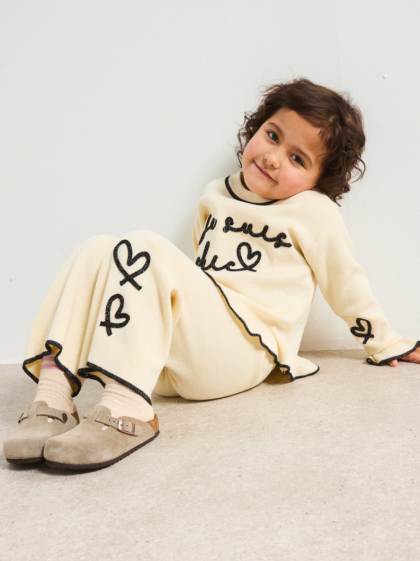  image of river-island-mini-mini-girls-wide-leg-trouser-set-cream