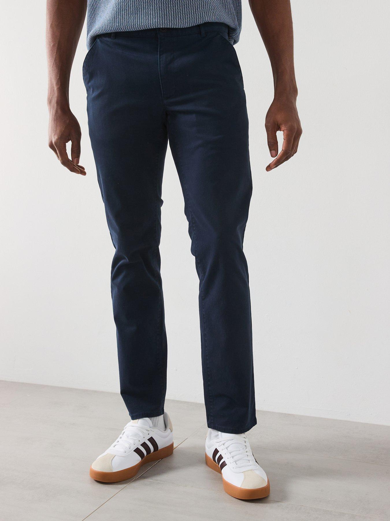 Farah Elm STR Twill Pantaloni Chino Uomo, Vestibilità Aderente, In Cotone Biologico, Grigio