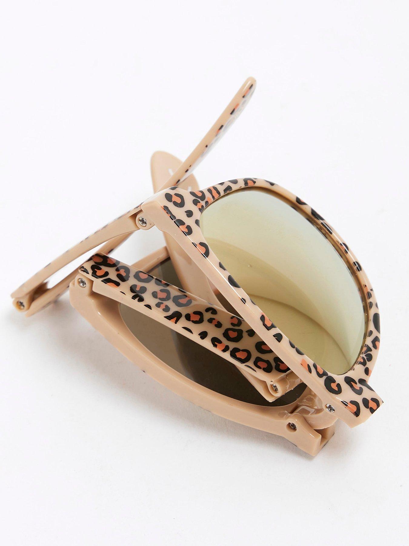  image of river-island-girls-foldable-leopard-sunglasses-leopard-brown
