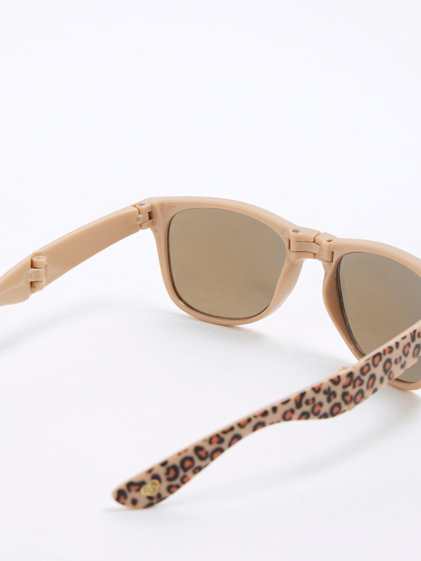  image of river-island-girls-foldable-leopard-sunglasses-leopard-brown