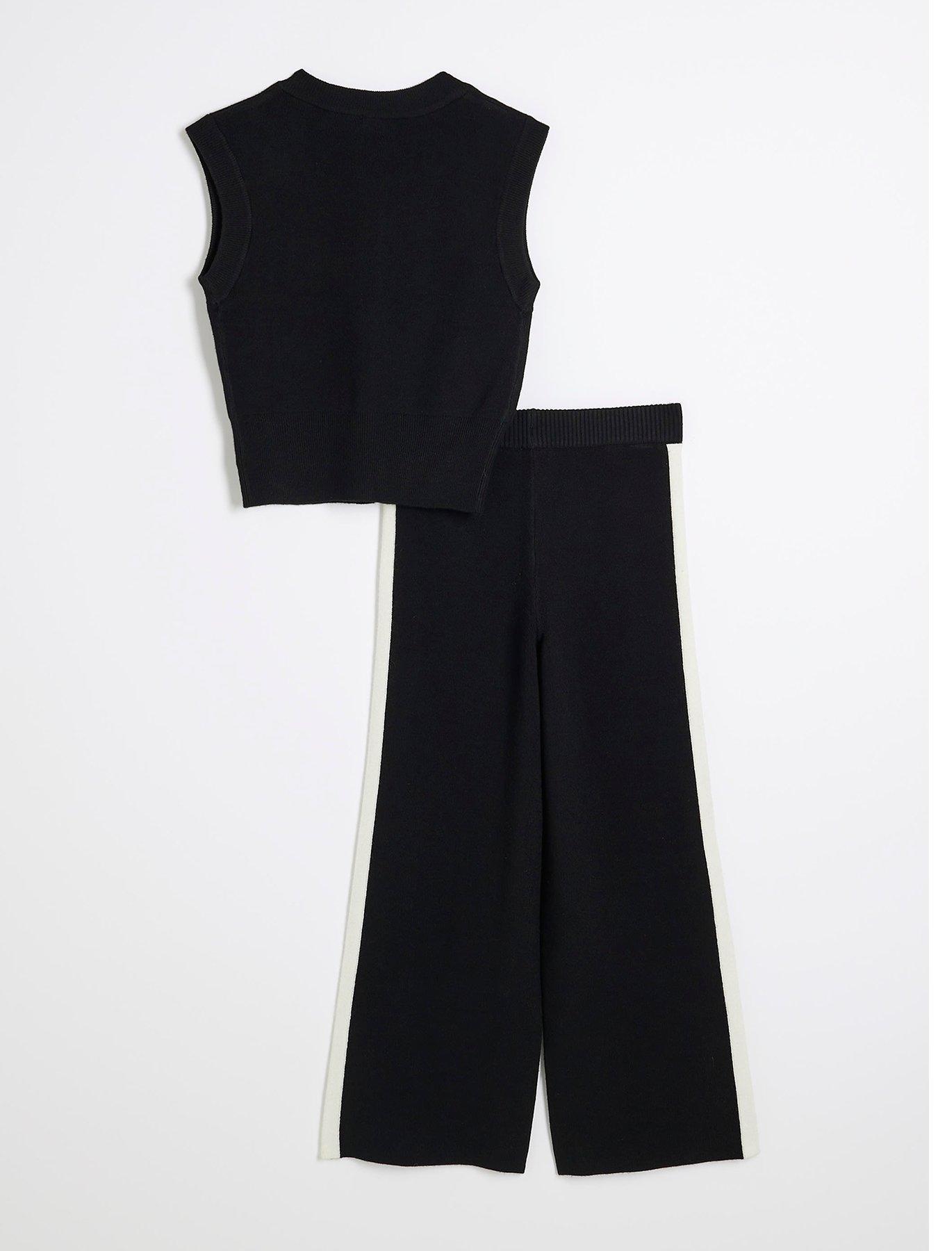  image of river-island-girls-sporty-waistcoat-set-black