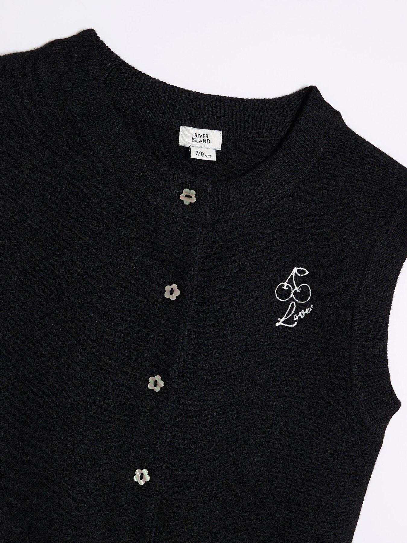  image of river-island-girls-sporty-waistcoat-set-black