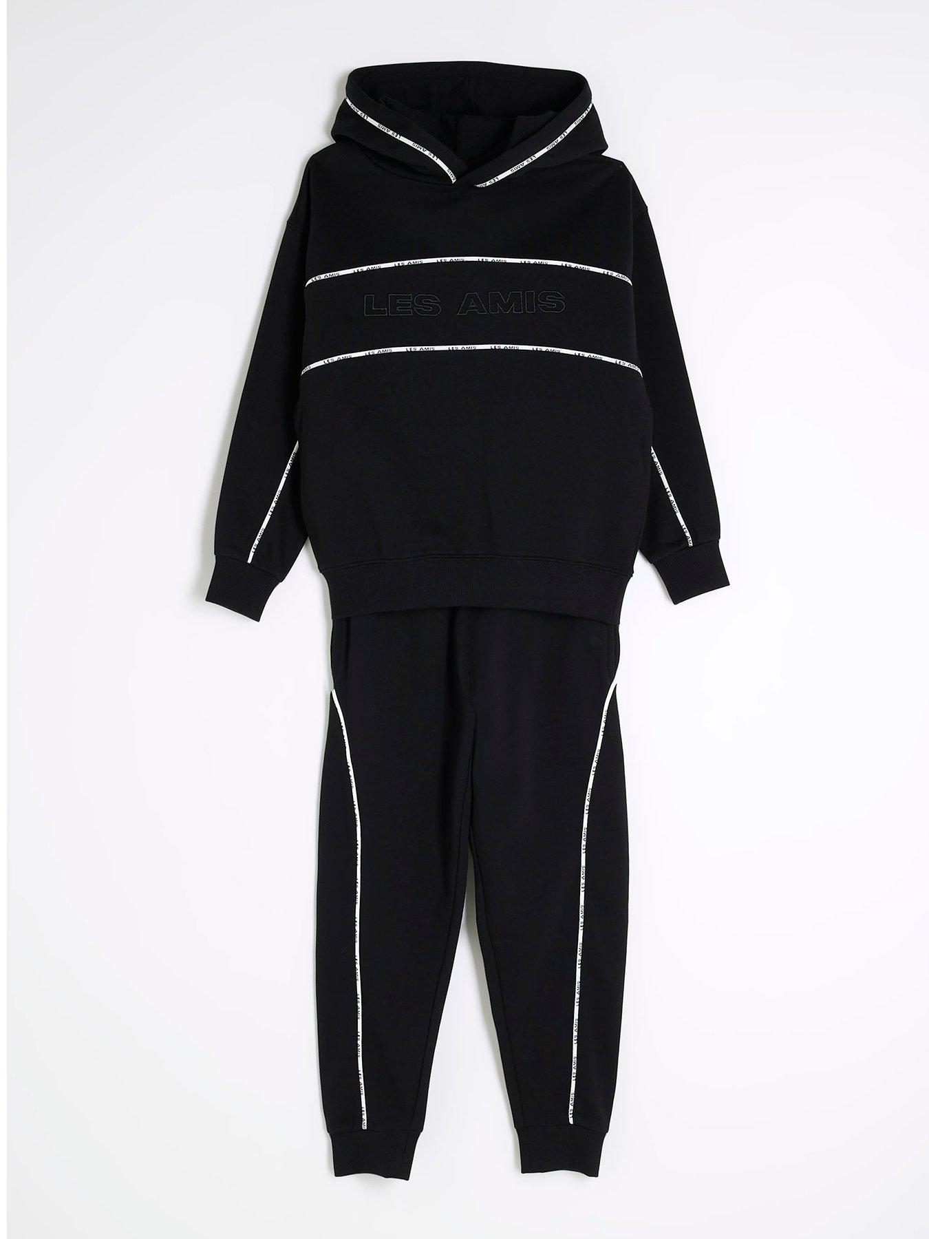  image of river-island-boys-piped-tracksuit-set-black