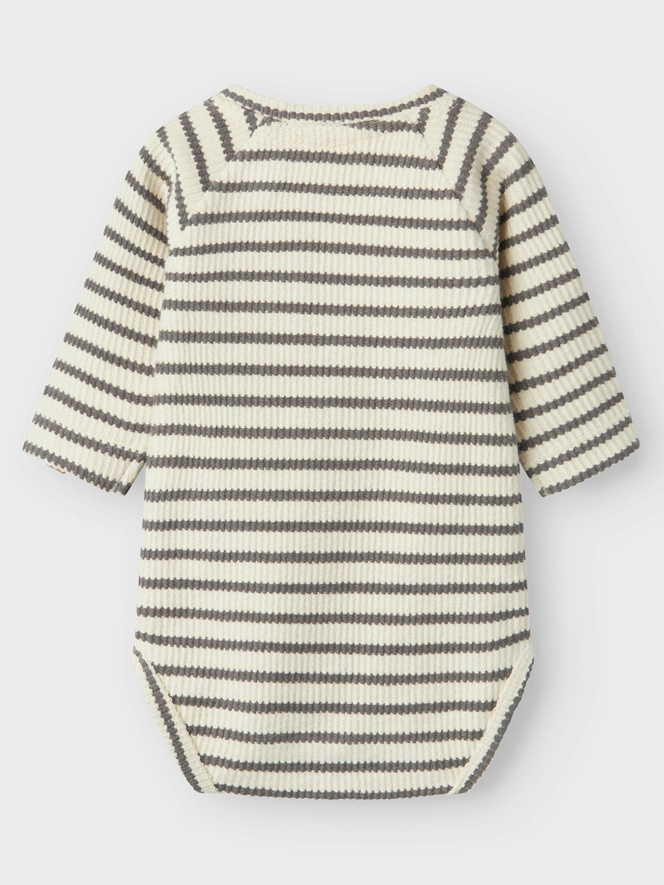  image of lil-atelier-baby-boys-long-sleeve-striped-bodysuit-turtledove-pewter