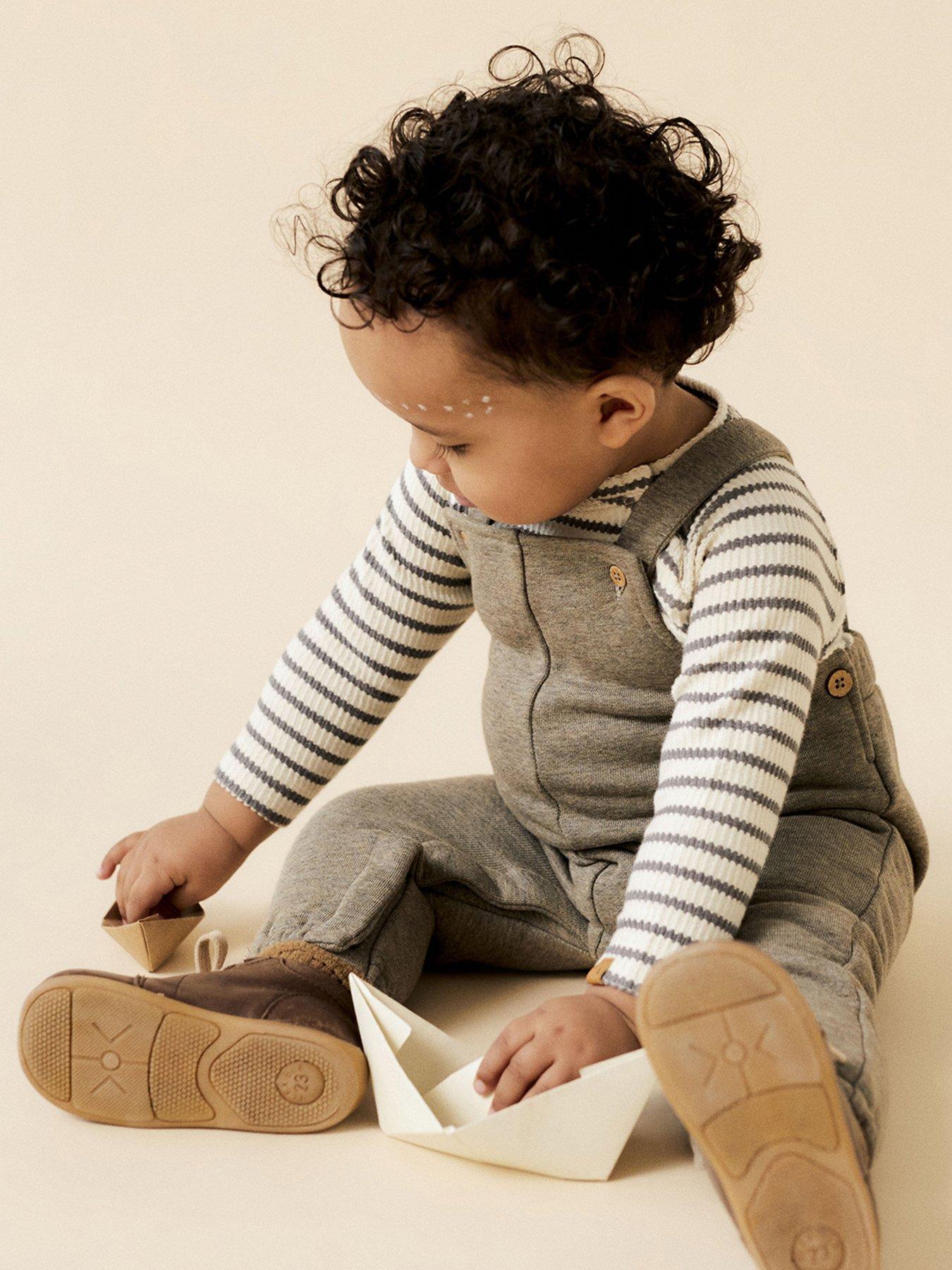  image of lil-atelier-baby-boys-long-sleeve-striped-bodysuit-turtledove-pewter