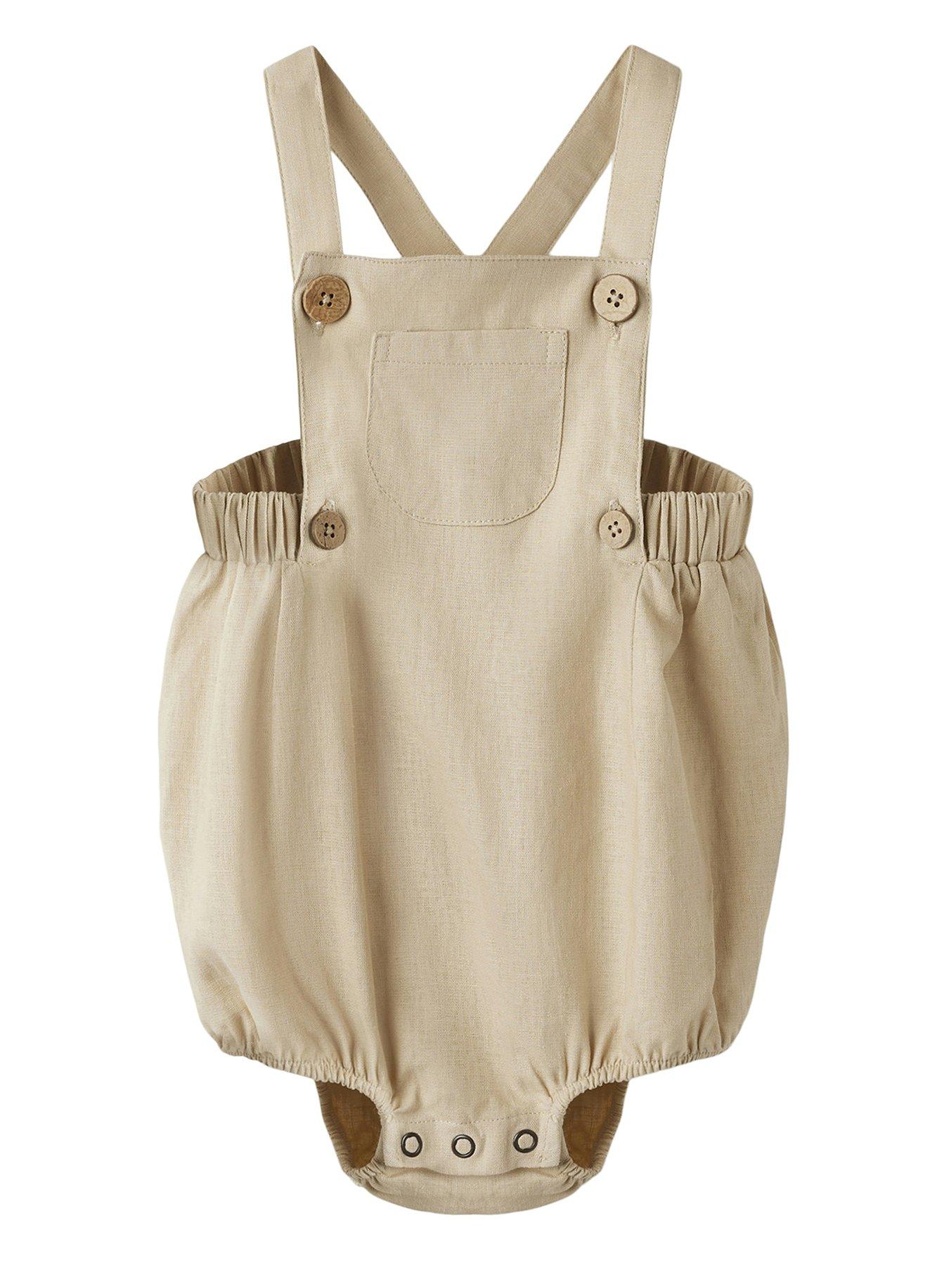 undefined Baby Boys Shorty Dungaree - Irish Cream