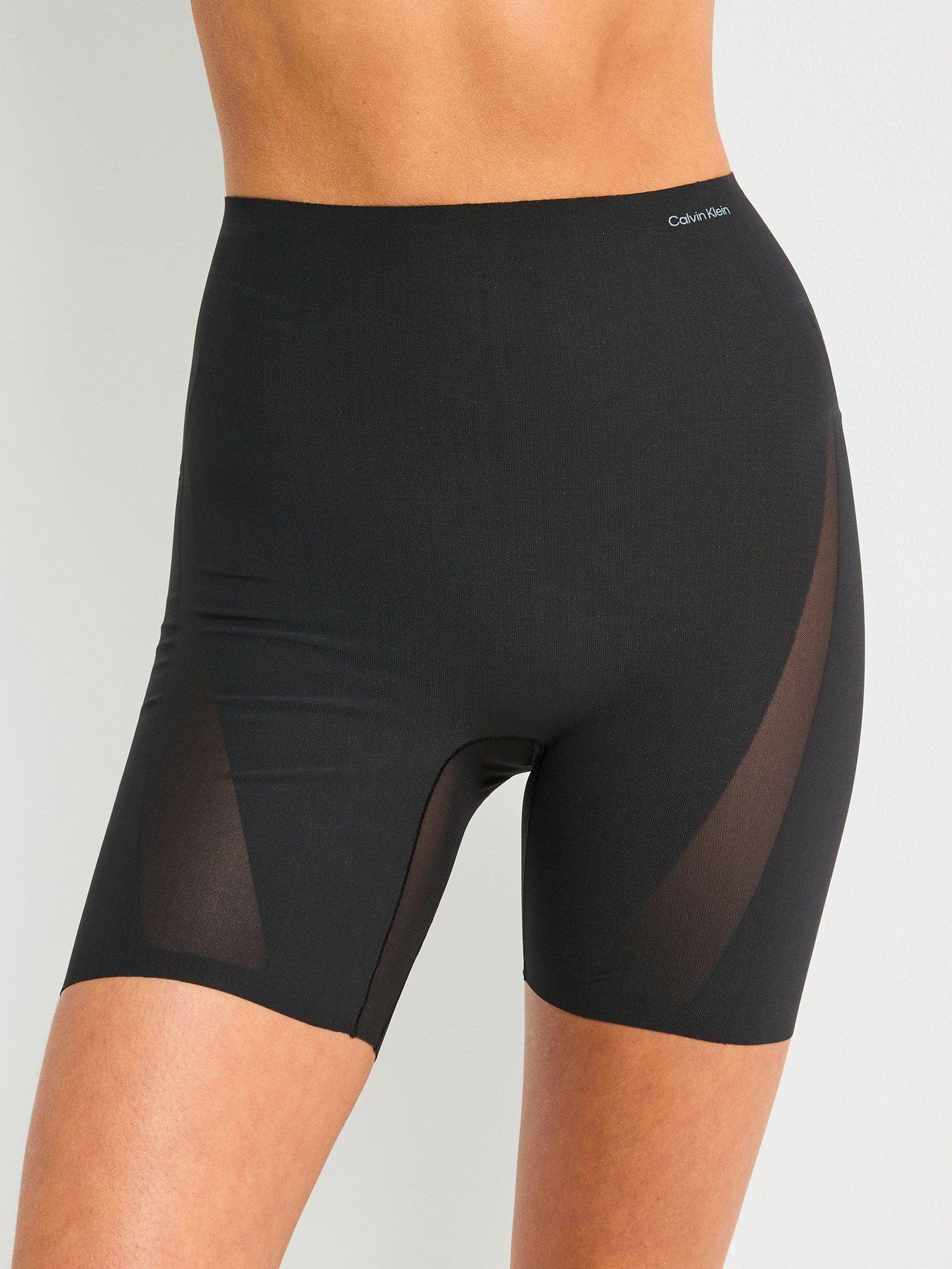 Image 1 of 6 of Calvin Klein Sculpted Shapewear Stay Put Mesh Shorts - Black