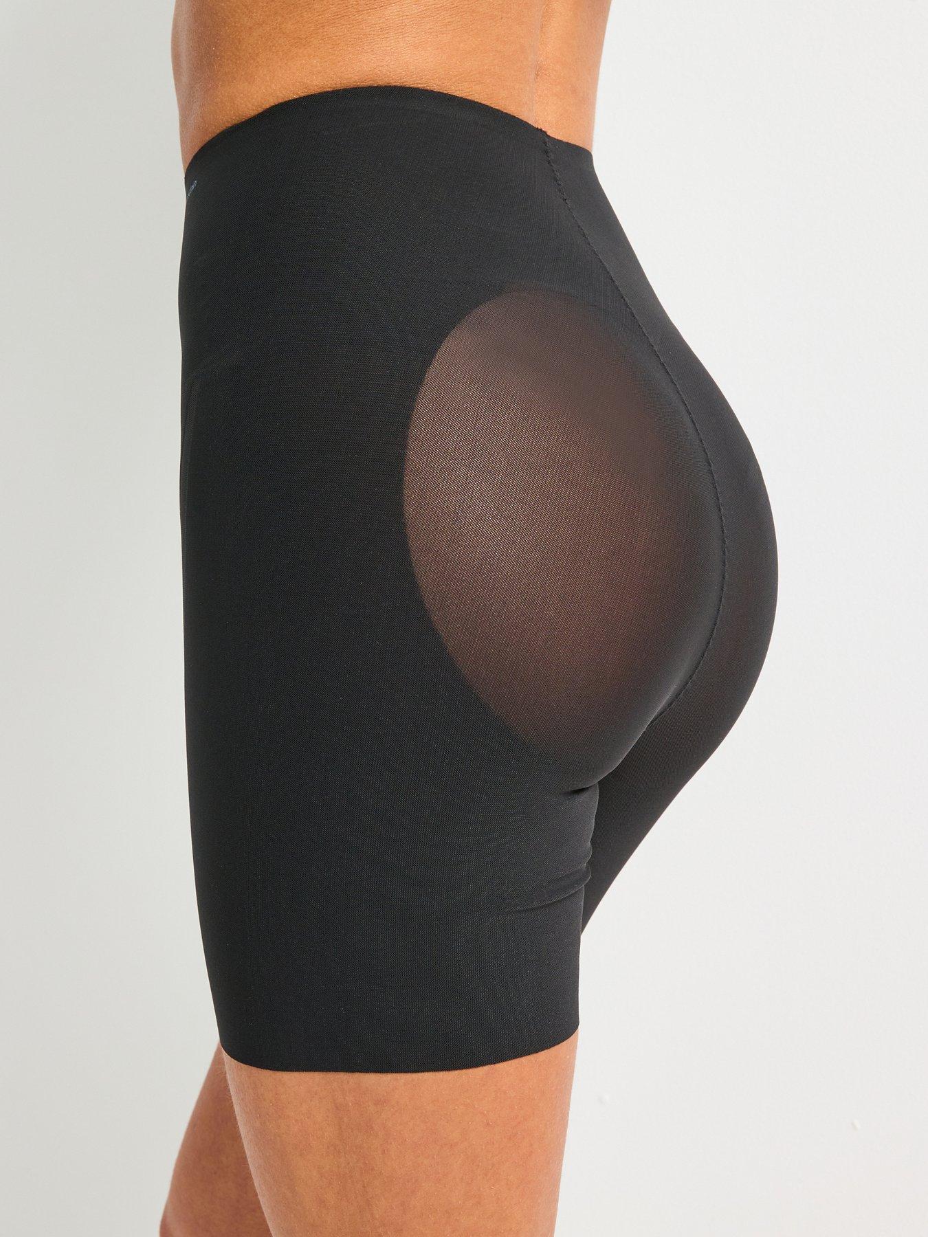 Image 2 of 6 of Calvin Klein Sculpted Shapewear Stay Put Mesh Shorts - Black