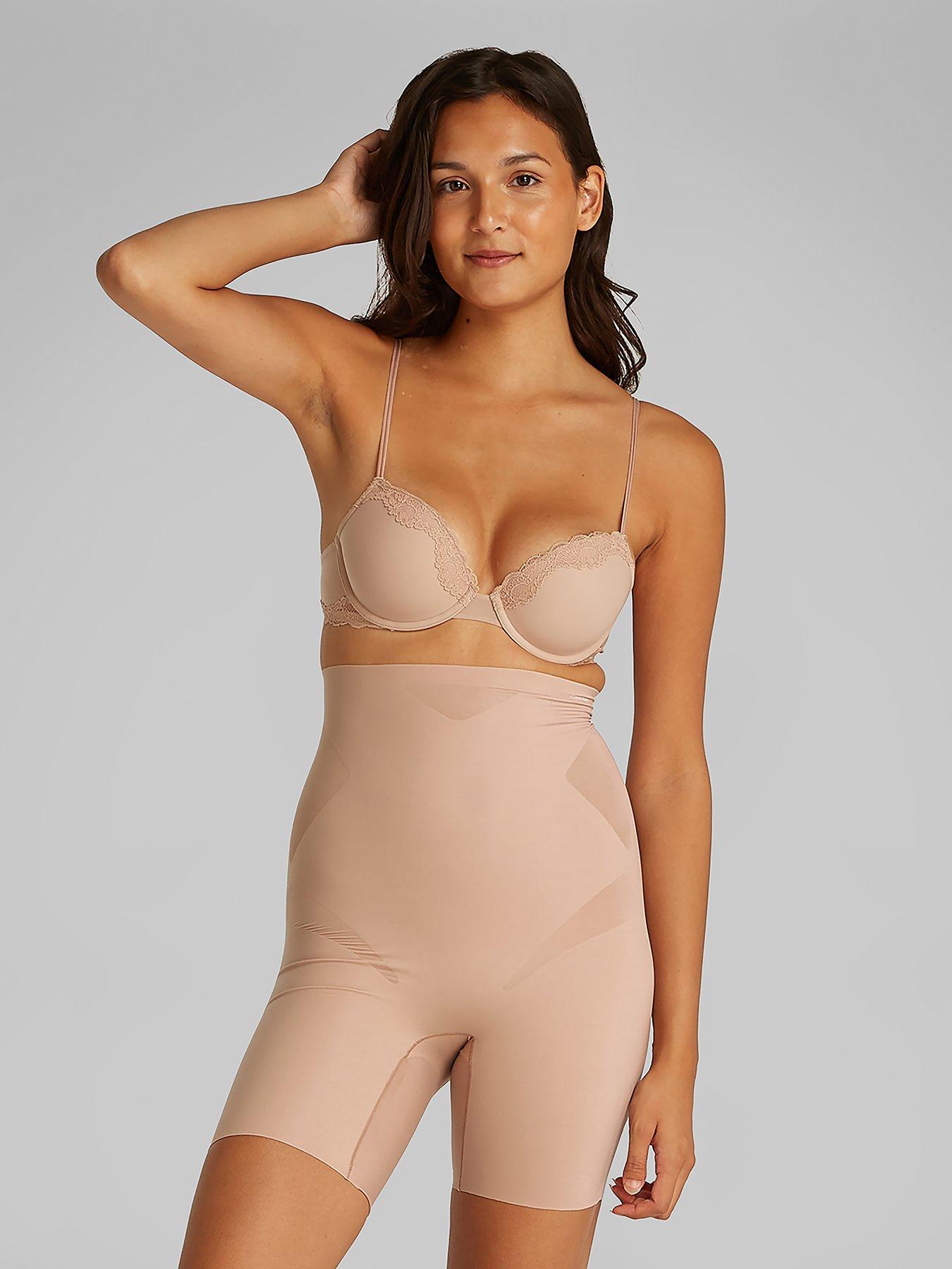 undefined Stay Put Stretch Sculpted Firm Micro Thigh Shorts - Beige