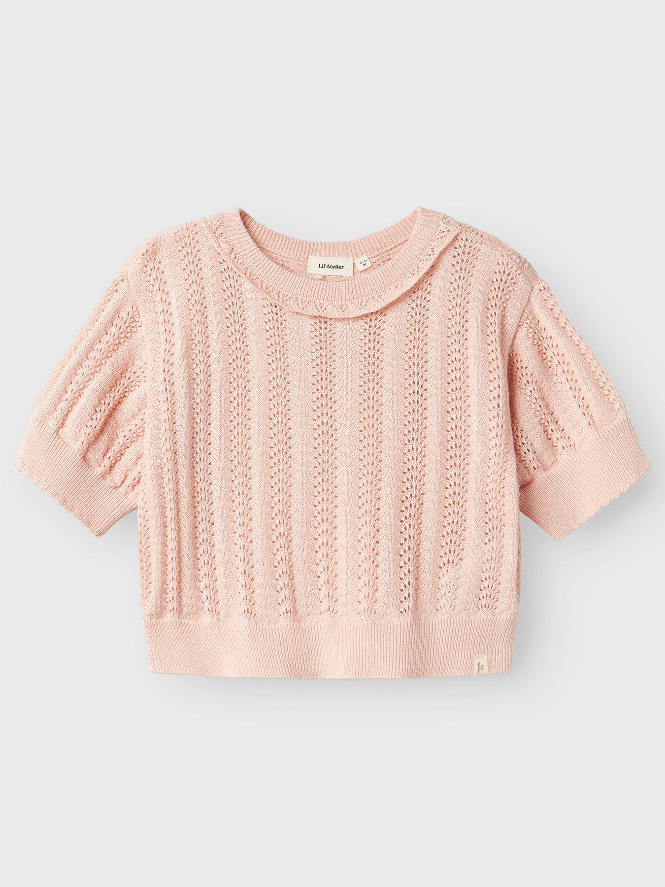 lil-atelier-mini-girls-short-sleeve-knitted-jumper-peach-whip